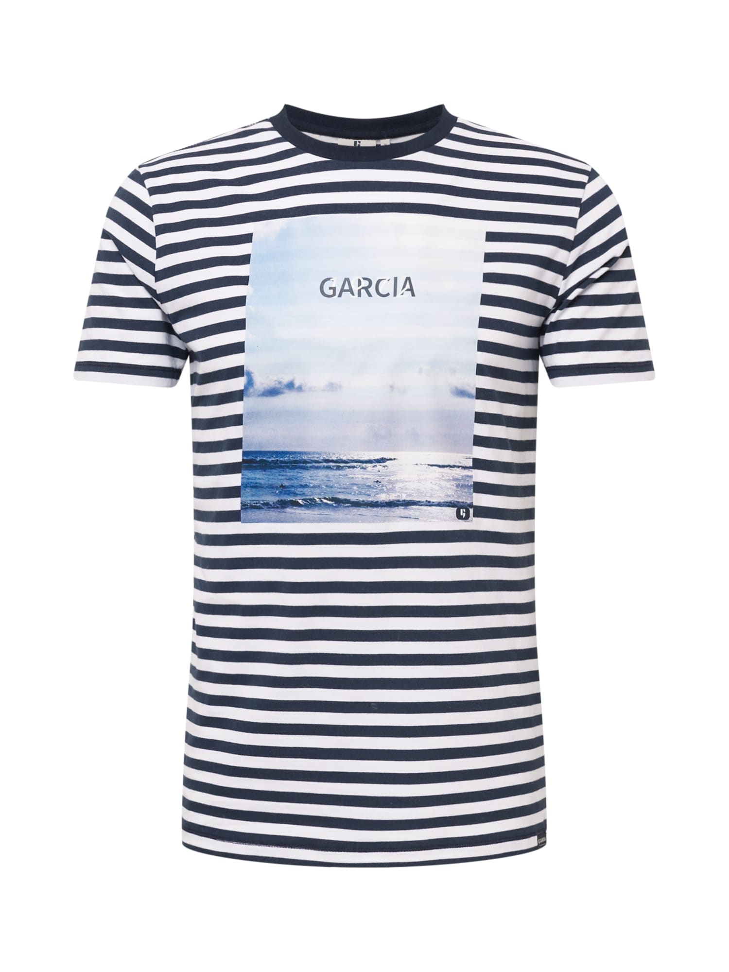 GARCIA Majica  marine / voda / bela