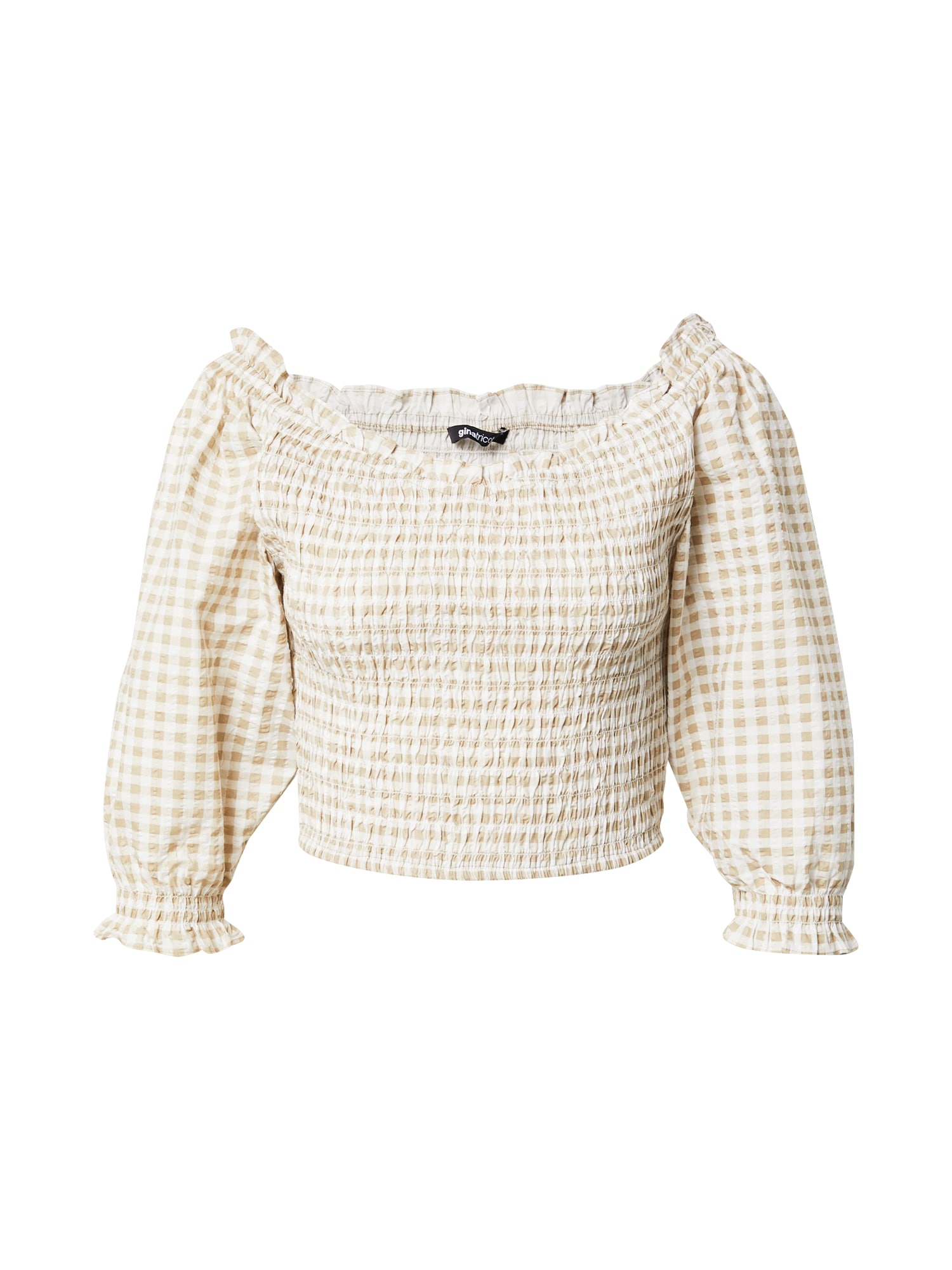 Gina Tricot Majica 'Evren'  pesek / bela