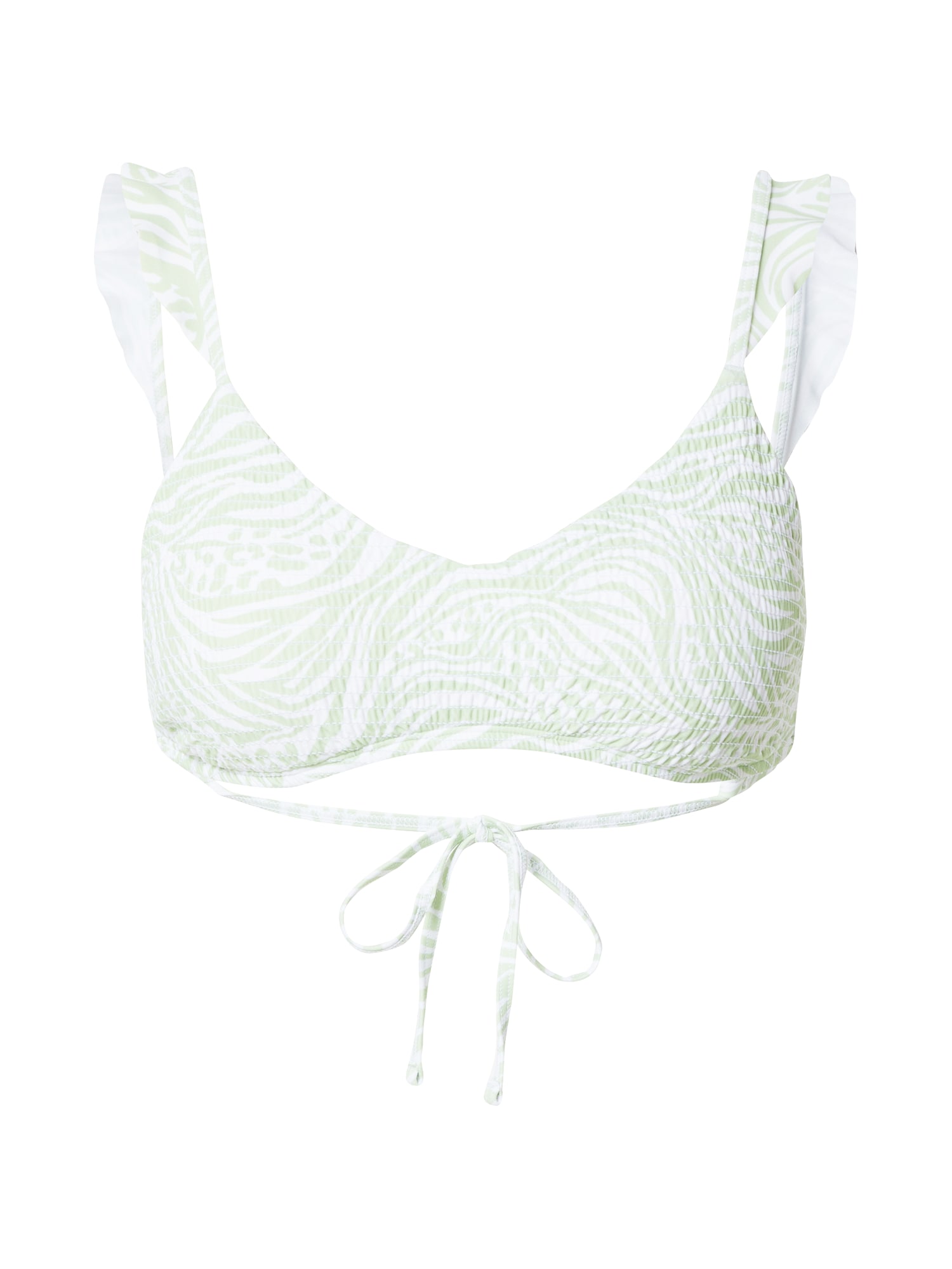 HOLLISTER Bikini zgornji del 'SMOCK  VOOP'  pastelno zelena / bela