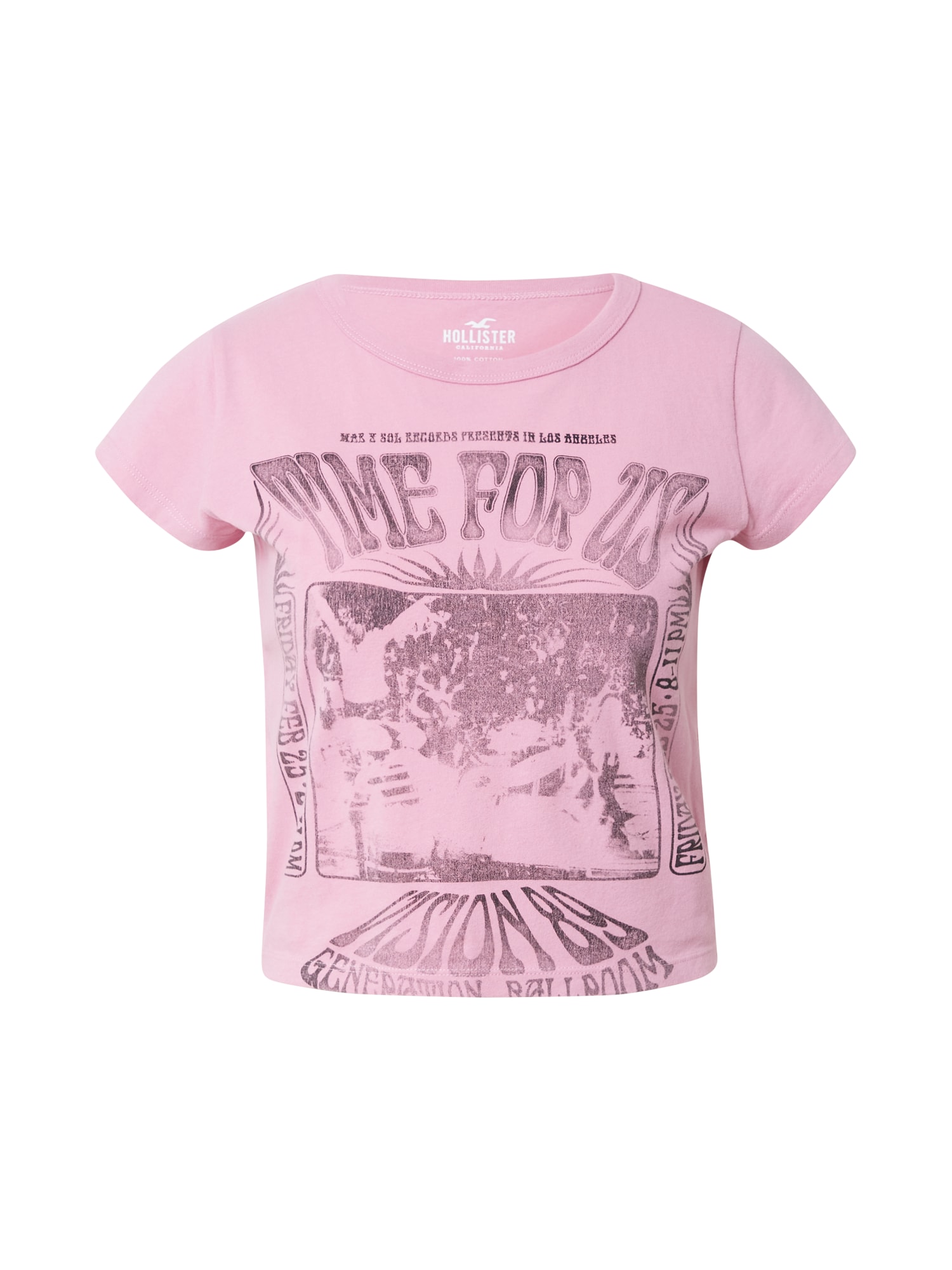 HOLLISTER Majica  antracit / svetlo roza