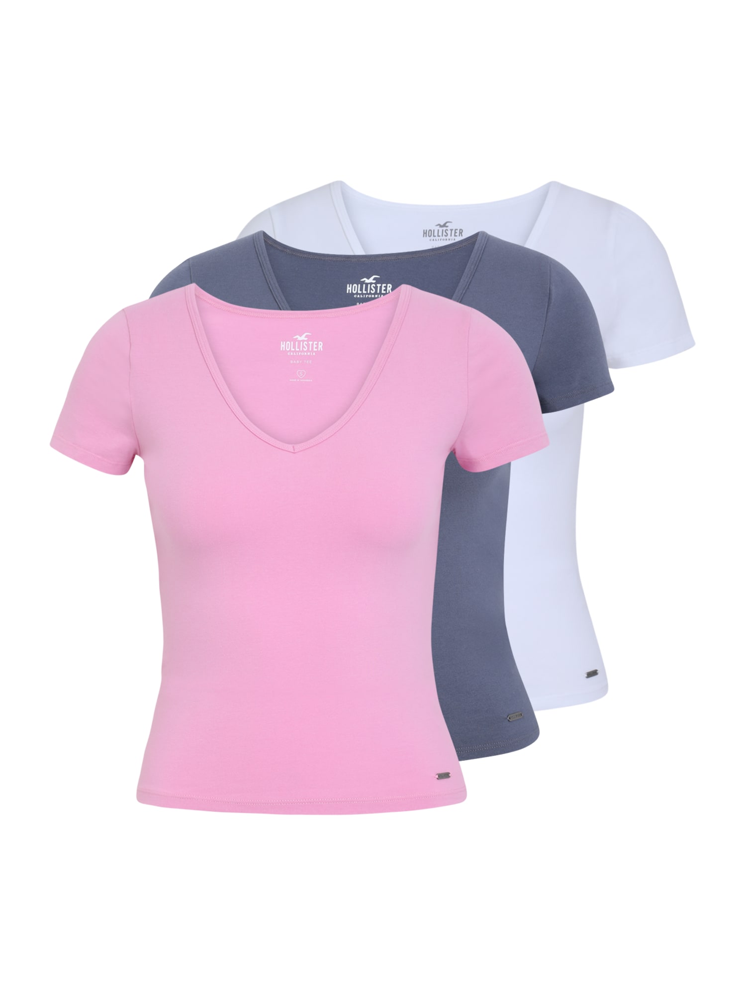 HOLLISTER Majica  mornarska / svetlo modra / orhideja