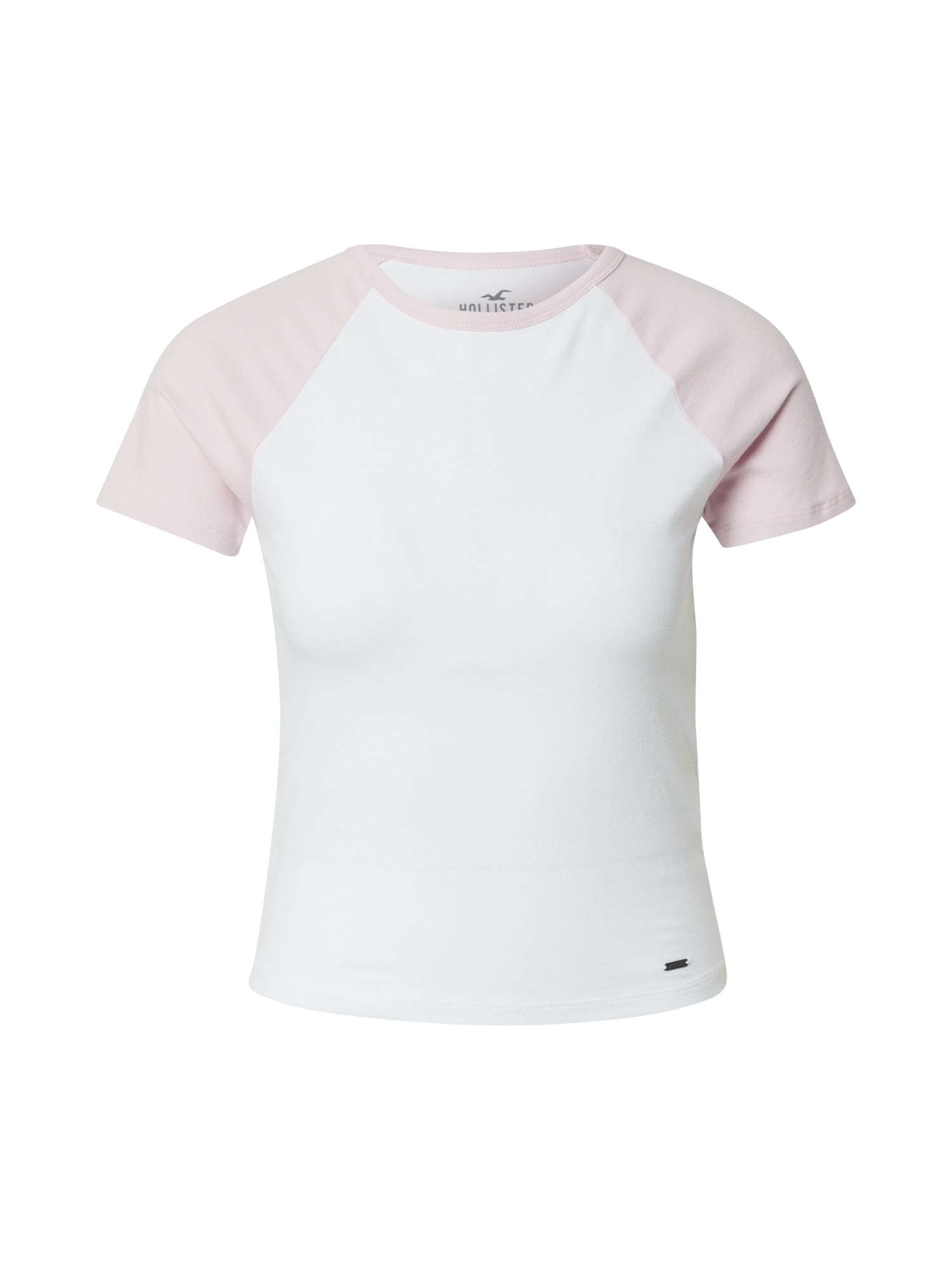HOLLISTER Majica  roza / bela
