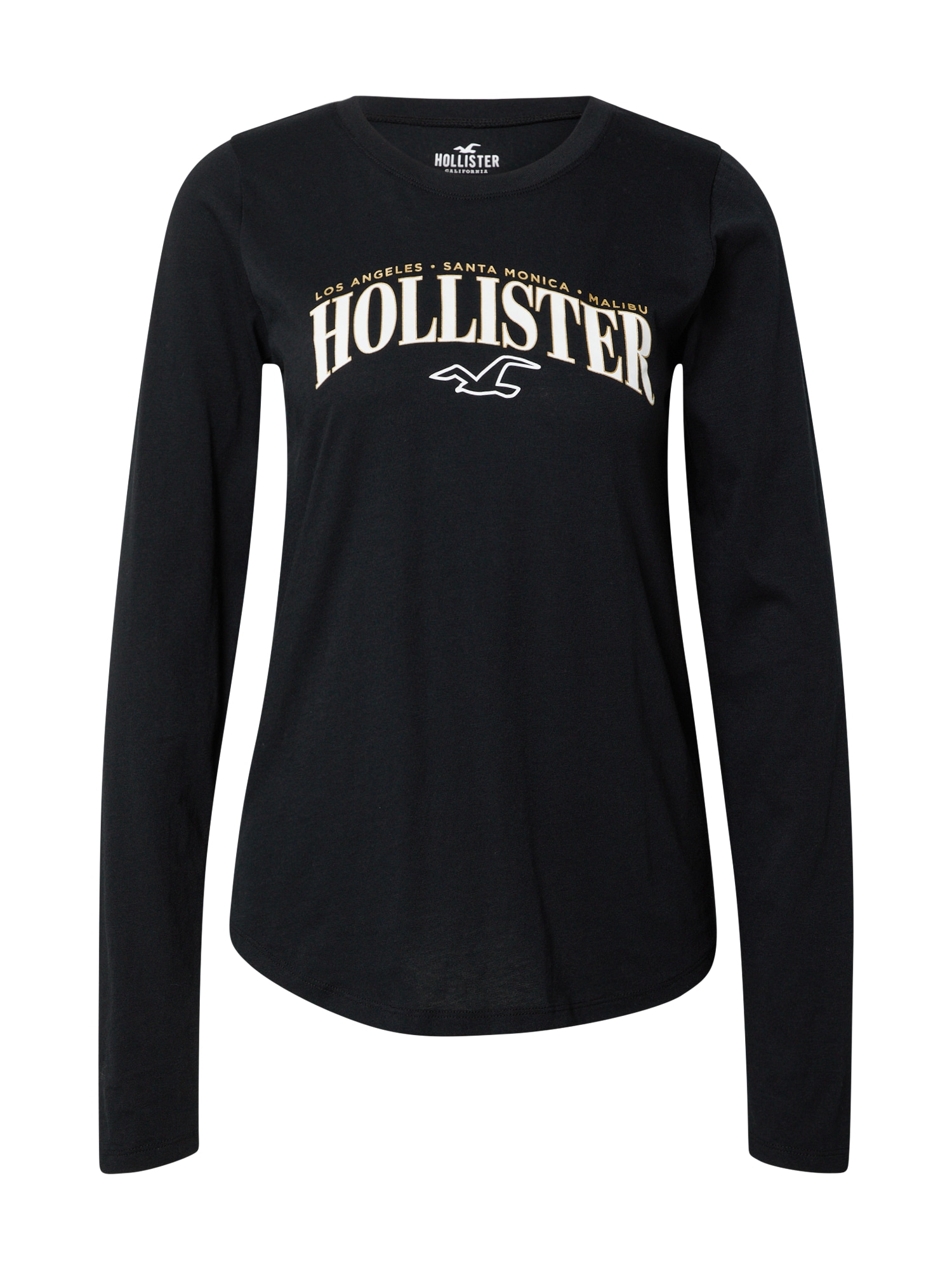 HOLLISTER Majica  zlata / črna / bela