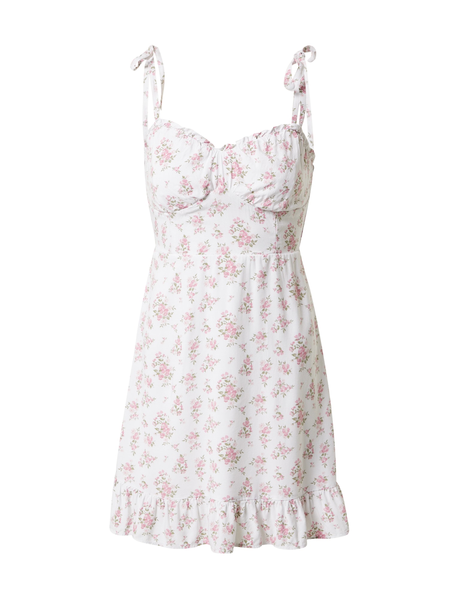 HOLLISTER Poletna obleka  oliva / roza / svetlo roza / off-bela