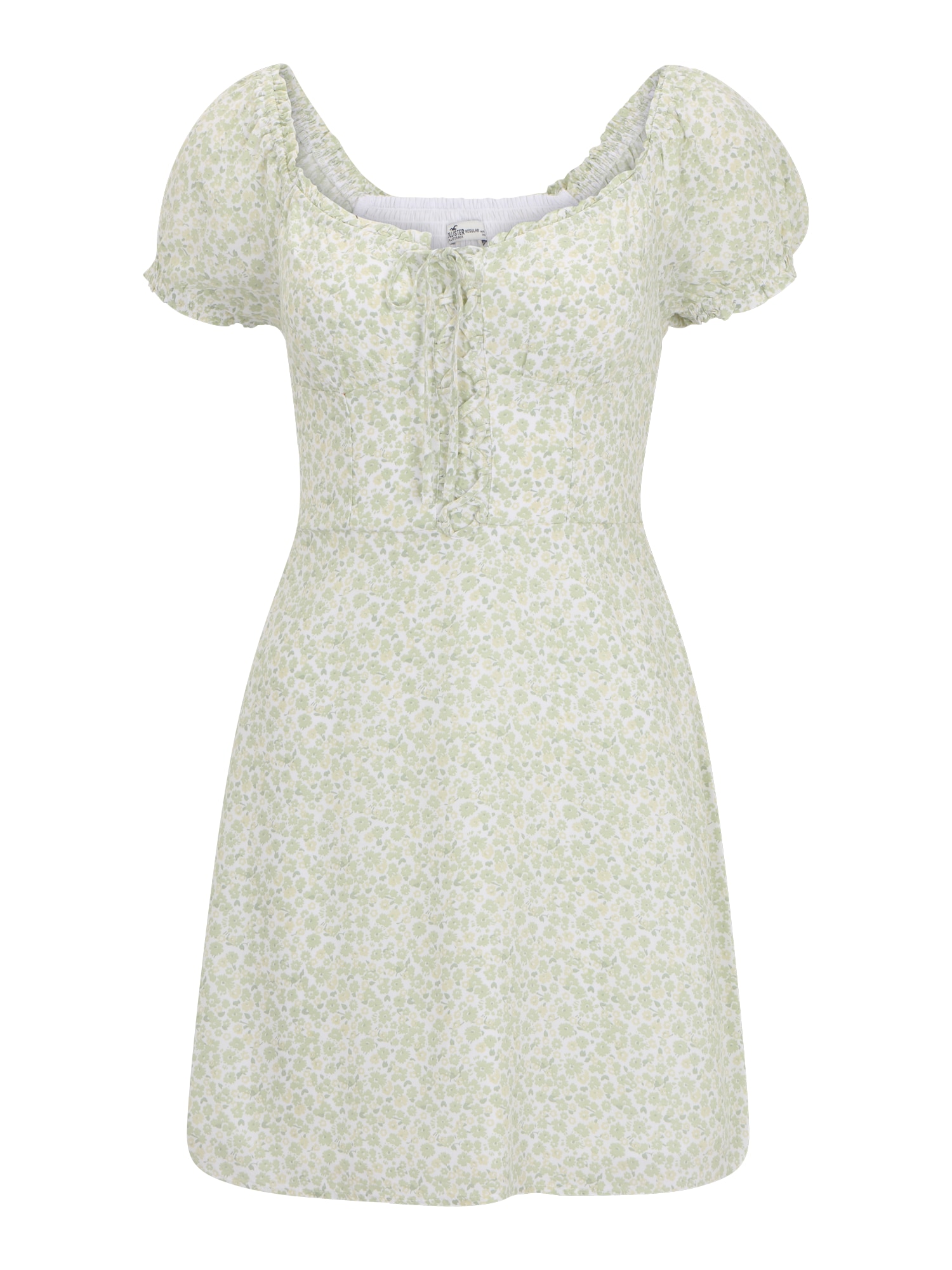 HOLLISTER Poletna obleka  zelena / pastelno zelena / bela