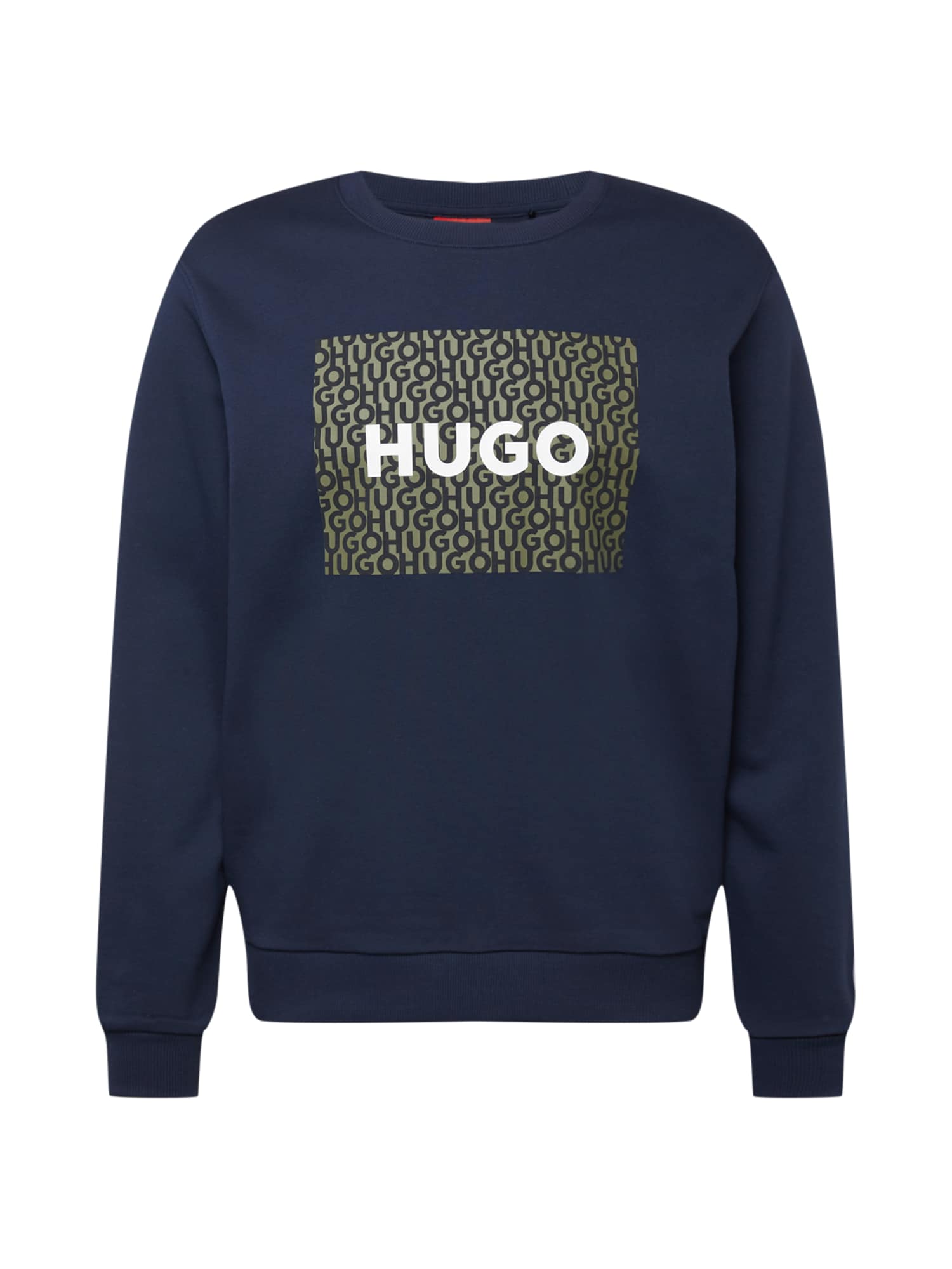 HUGO Majica 'Dalker'  temno modra / oliva / črna / bela