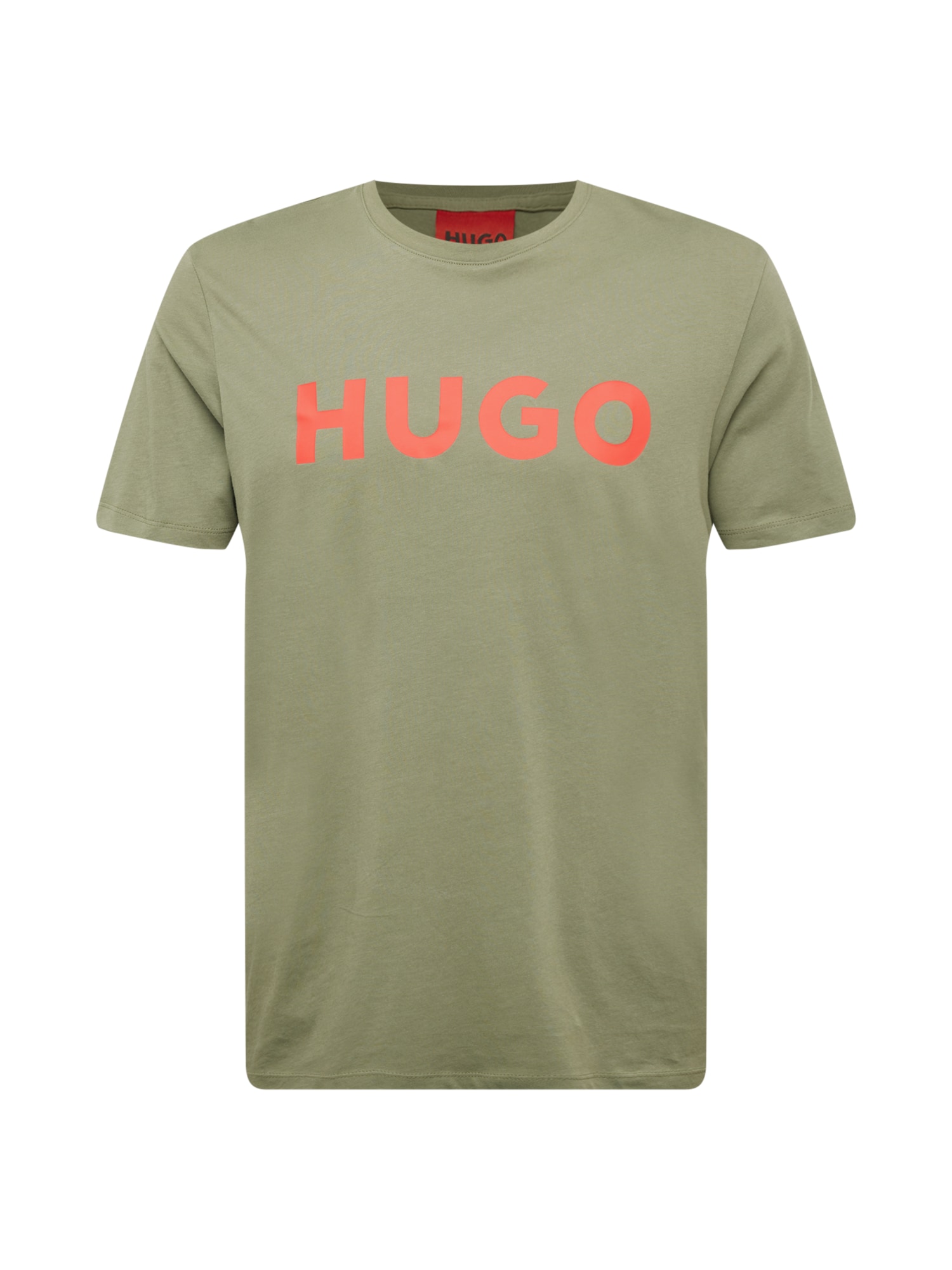 HUGO Majica 'Dulivio'  kaki / rdeča