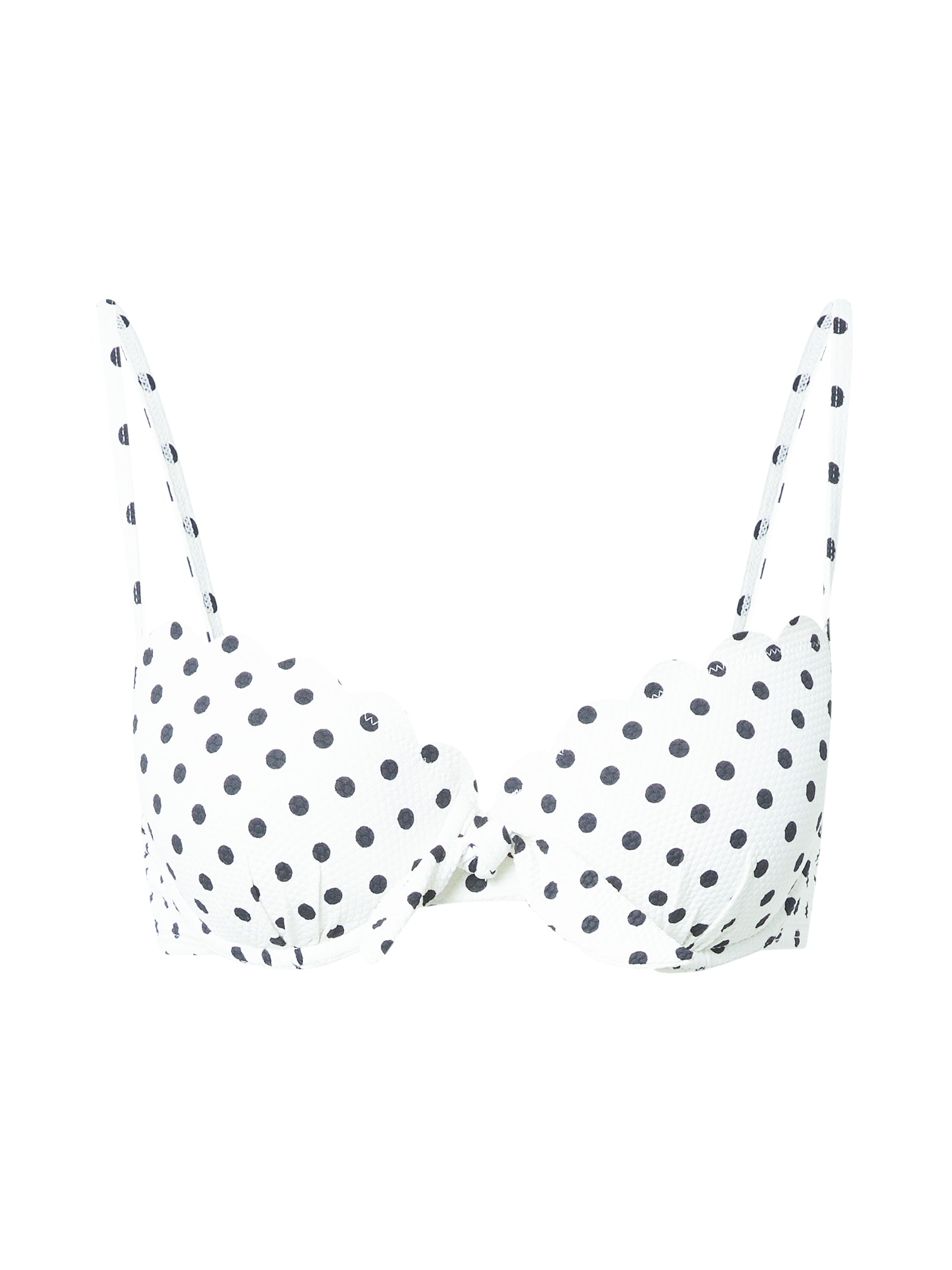 Hunkemöller Bikini zgornji del 'Scallop'  črna / off-bela