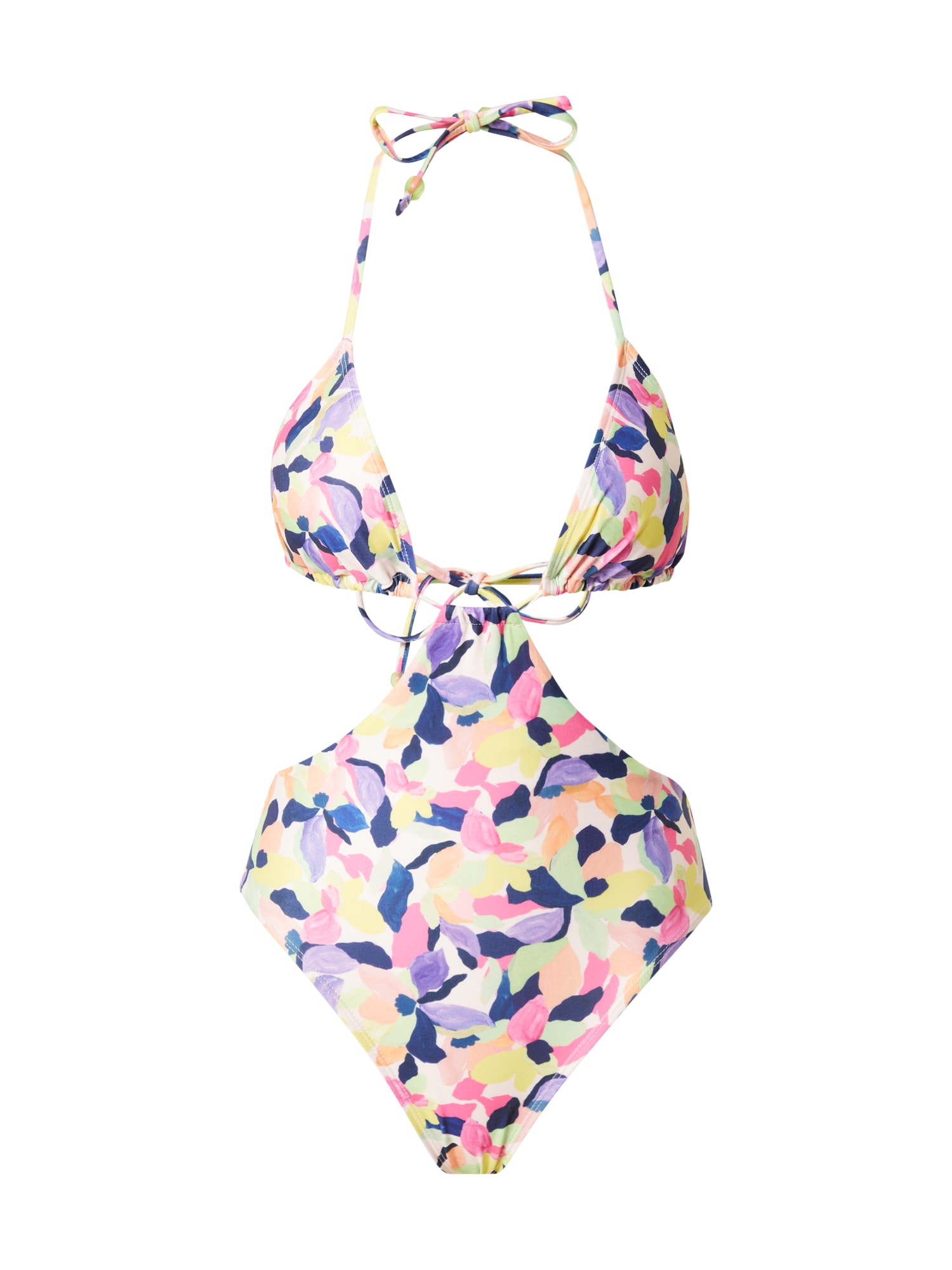 Hunkemöller Enodelne kopalke 'Hawaii'  mornarska / pastelno zelena / svetlo lila / svetlo roza / bela