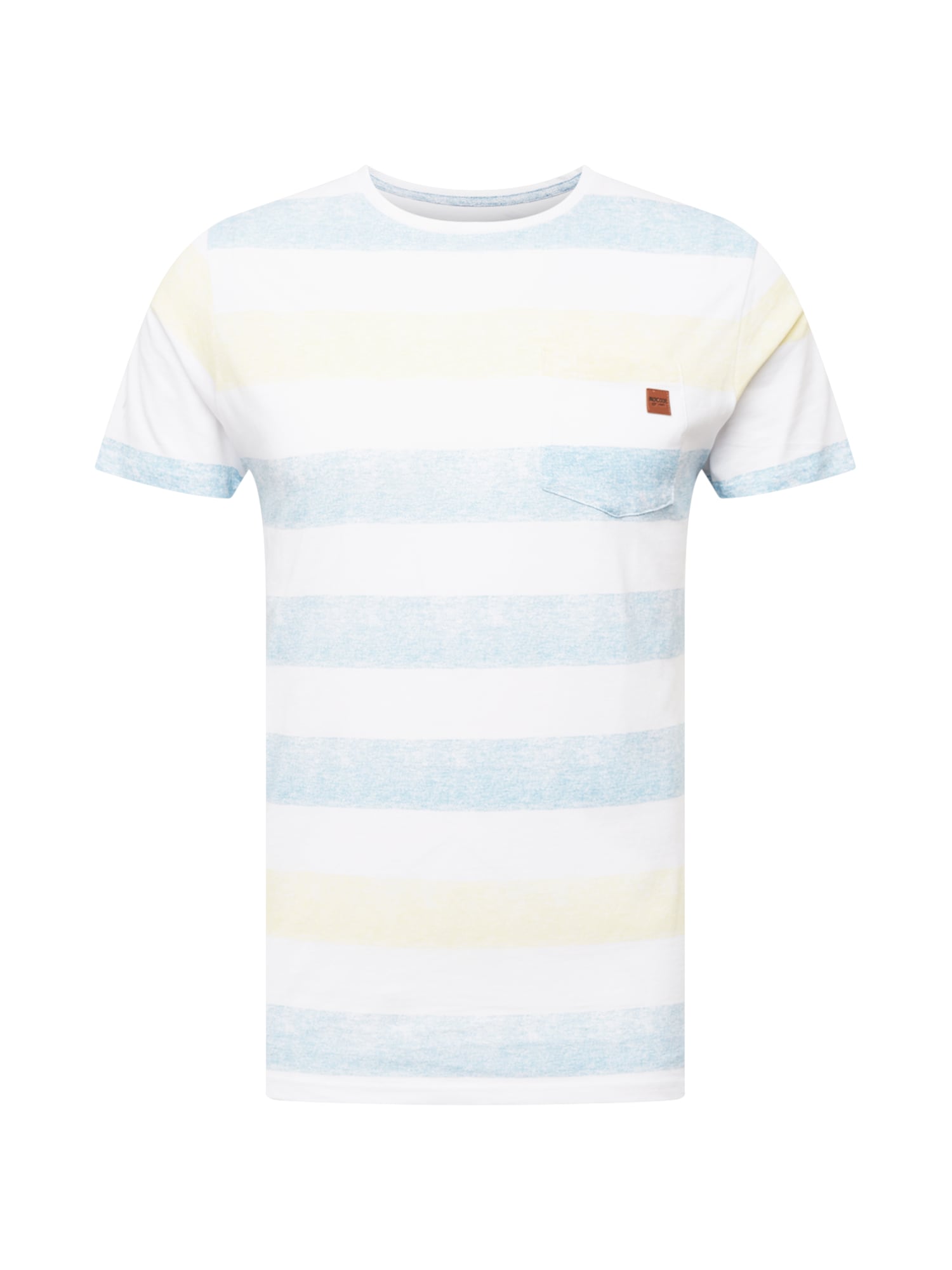 INDICODE JEANS Majica 'Hernandez'  progasto modra / pastelno rumena / bela