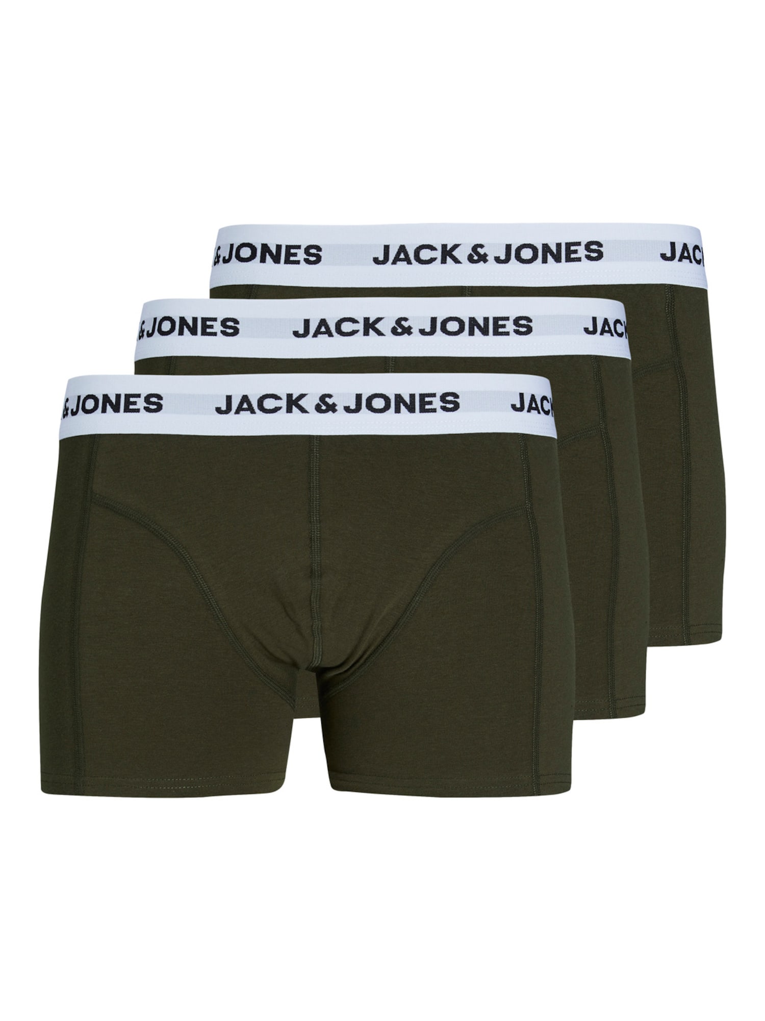 JACK & JONES Boksarice  temno zelena / črna / bela