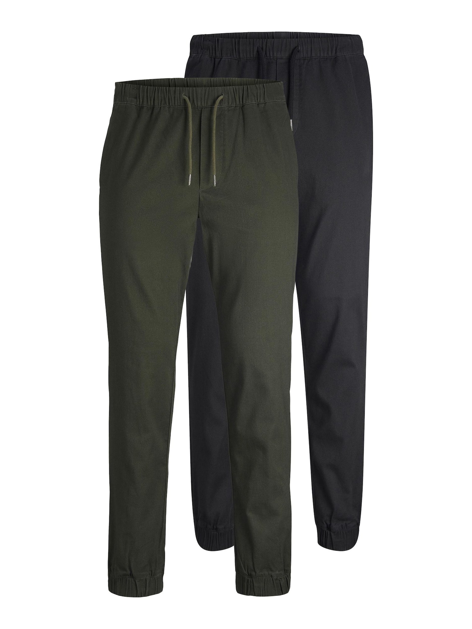 JACK & JONES Hlače 'Gordon Dave'  temno zelena / črna