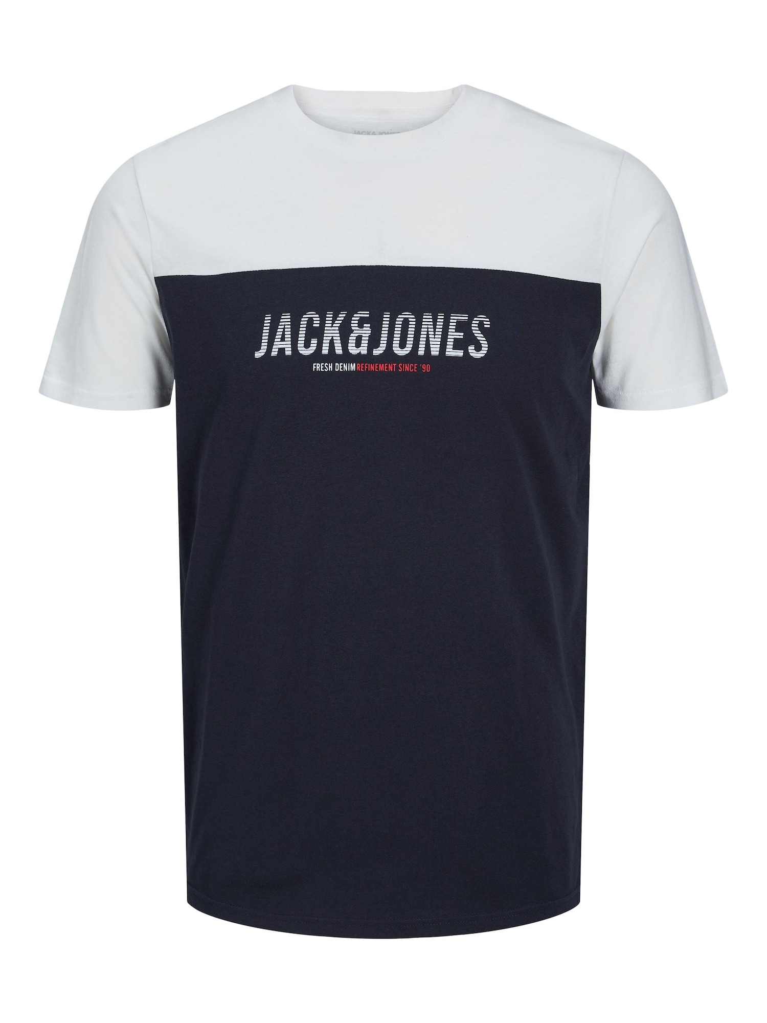 JACK & JONES Majica 'Dan'  mornarska / svetlo siva / rdeča / bela