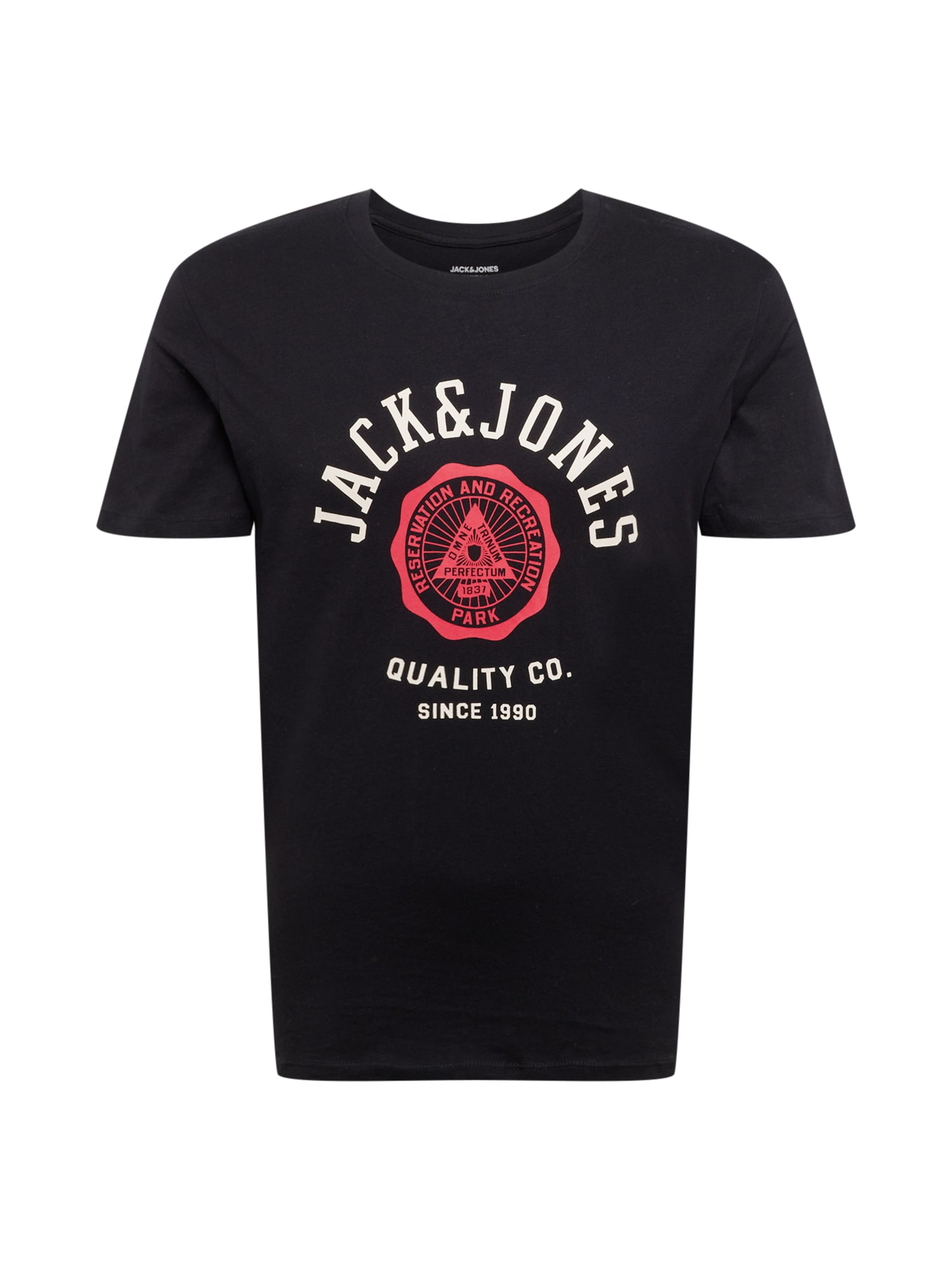JACK & JONES Majica  grenada / črna / bela