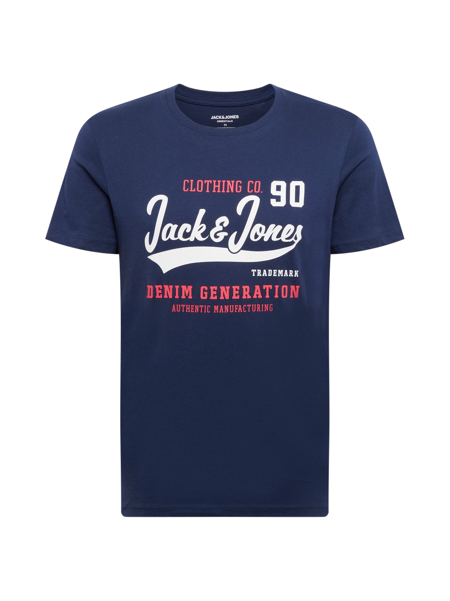 JACK & JONES Majica  mornarska / svetlo rdeča / bela