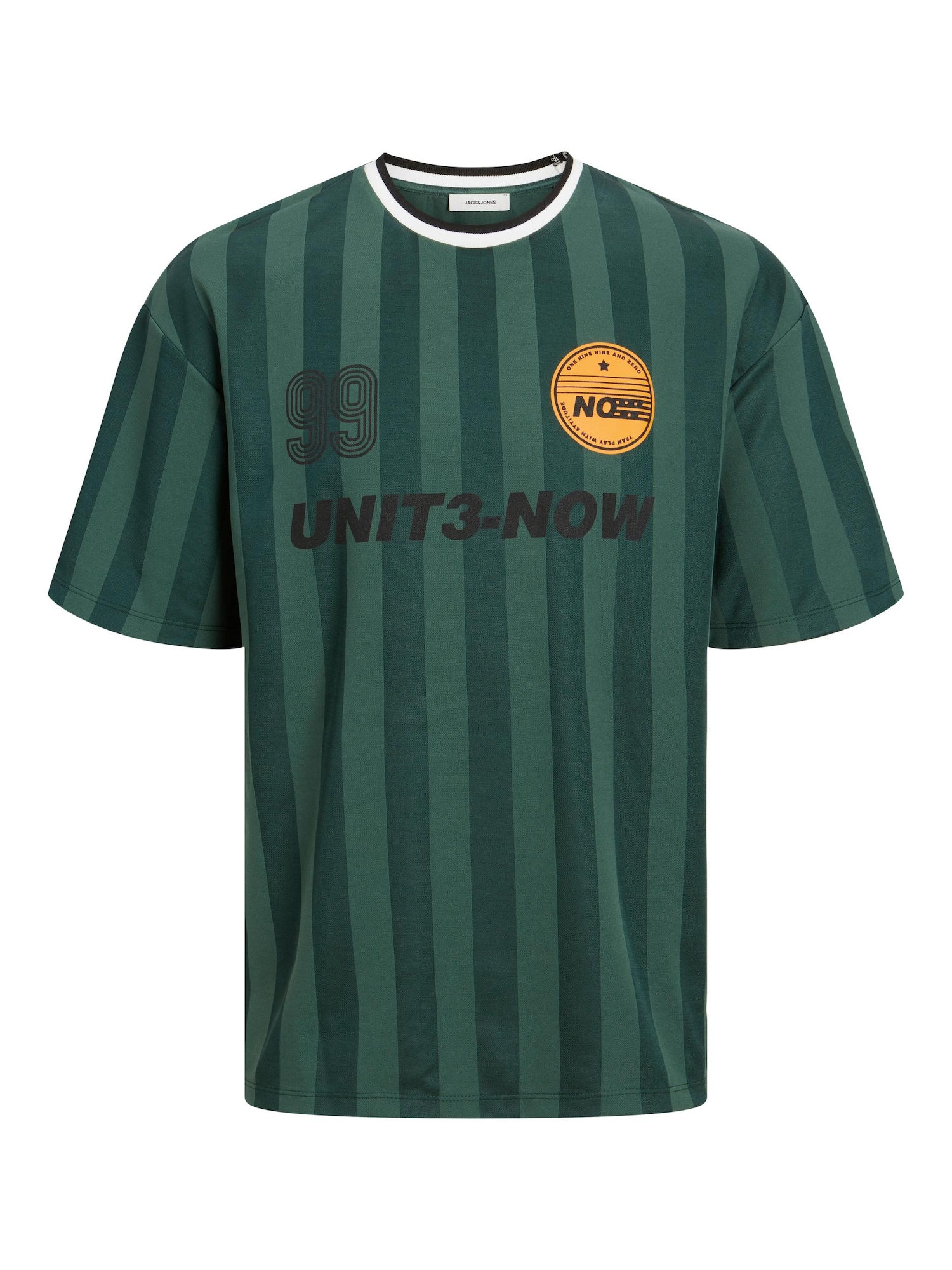 JACK & JONES Majica  zelena / temno zelena / oranžna / črna