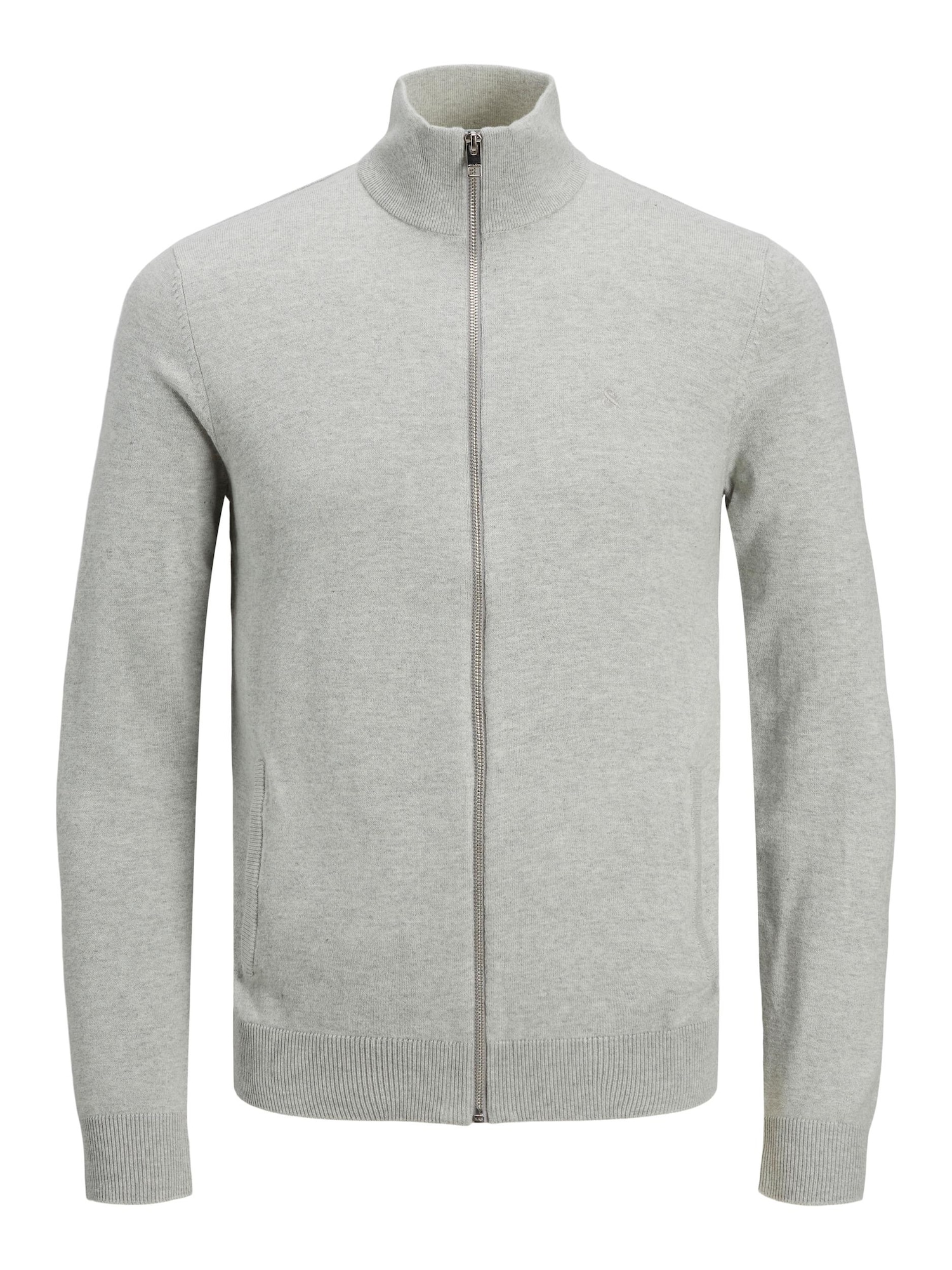 JACK & JONES Pletena jopa 'EMIL'  svetlo siva