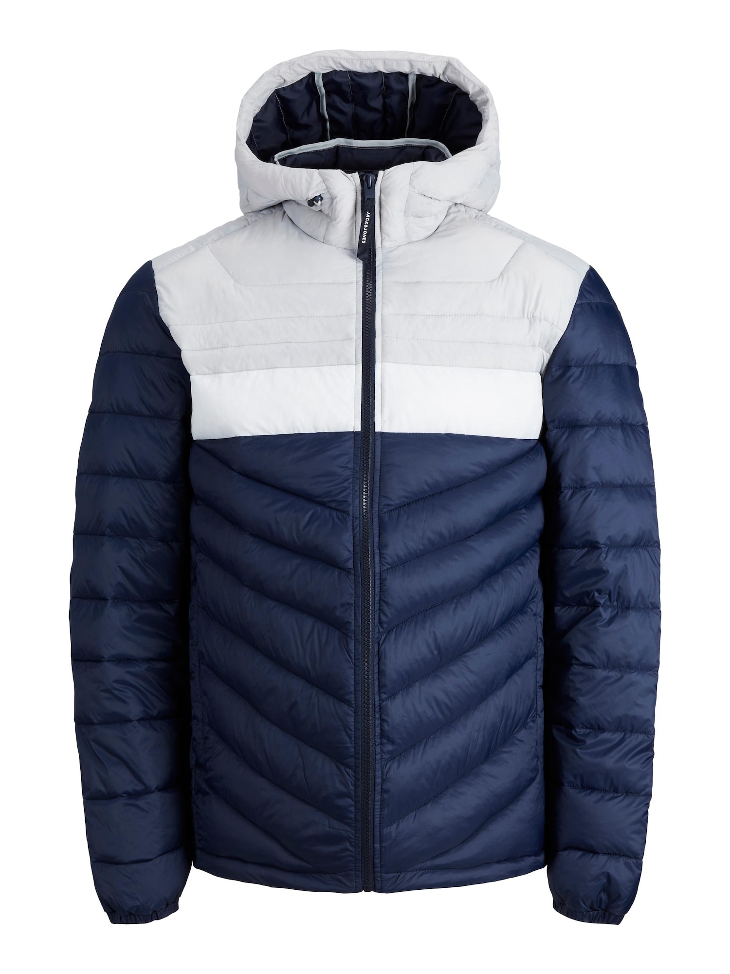 JACK & JONES Prehodna jakna 'Hero'  mornarska / svetlo siva / bela