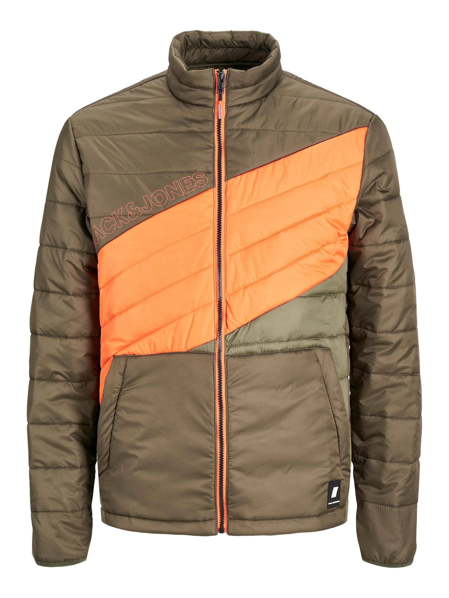 JACK & JONES Prehodna jakna  oliva / oranžna