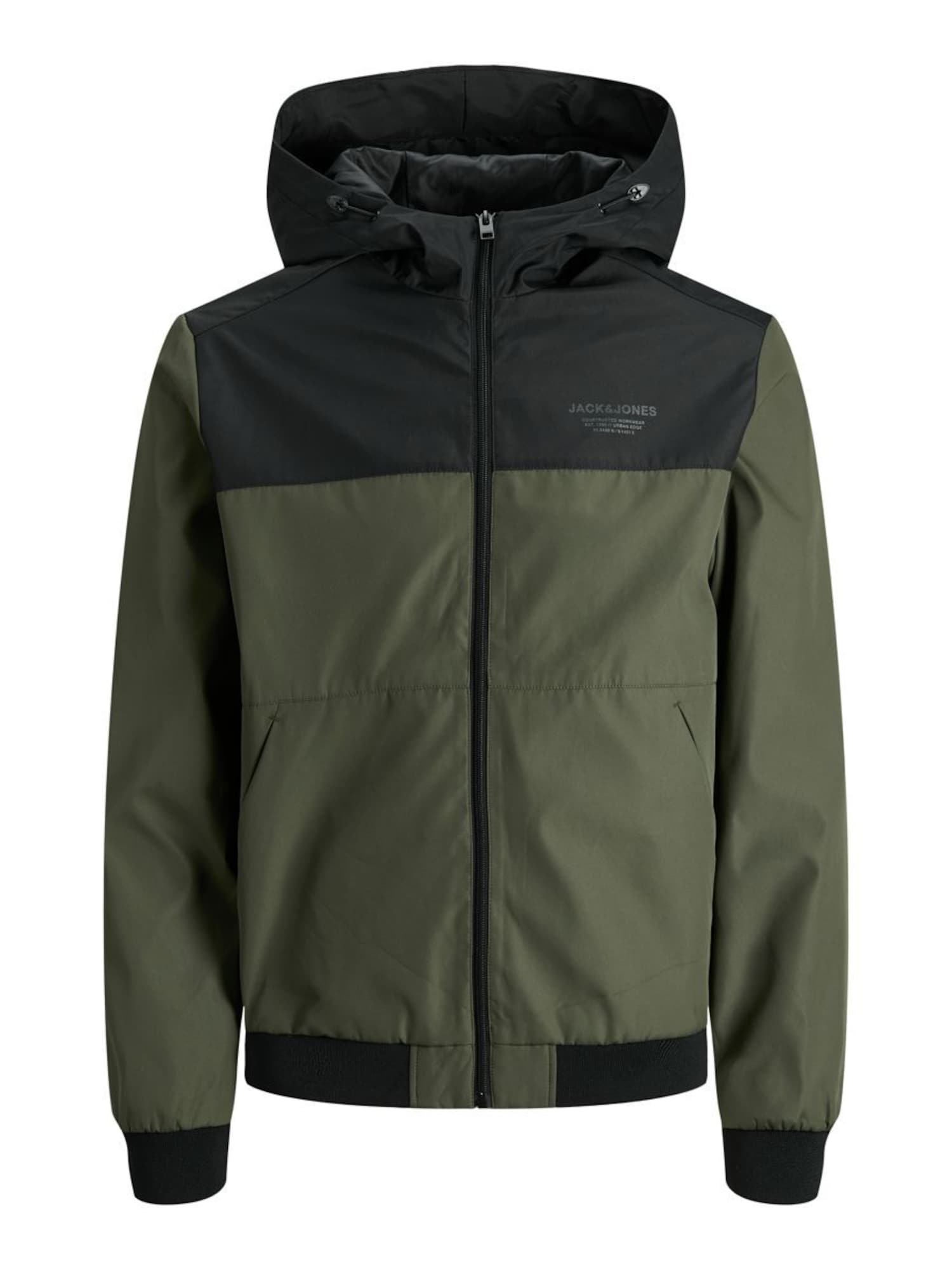 JACK & JONES Prehodna jakna  zelena / črna