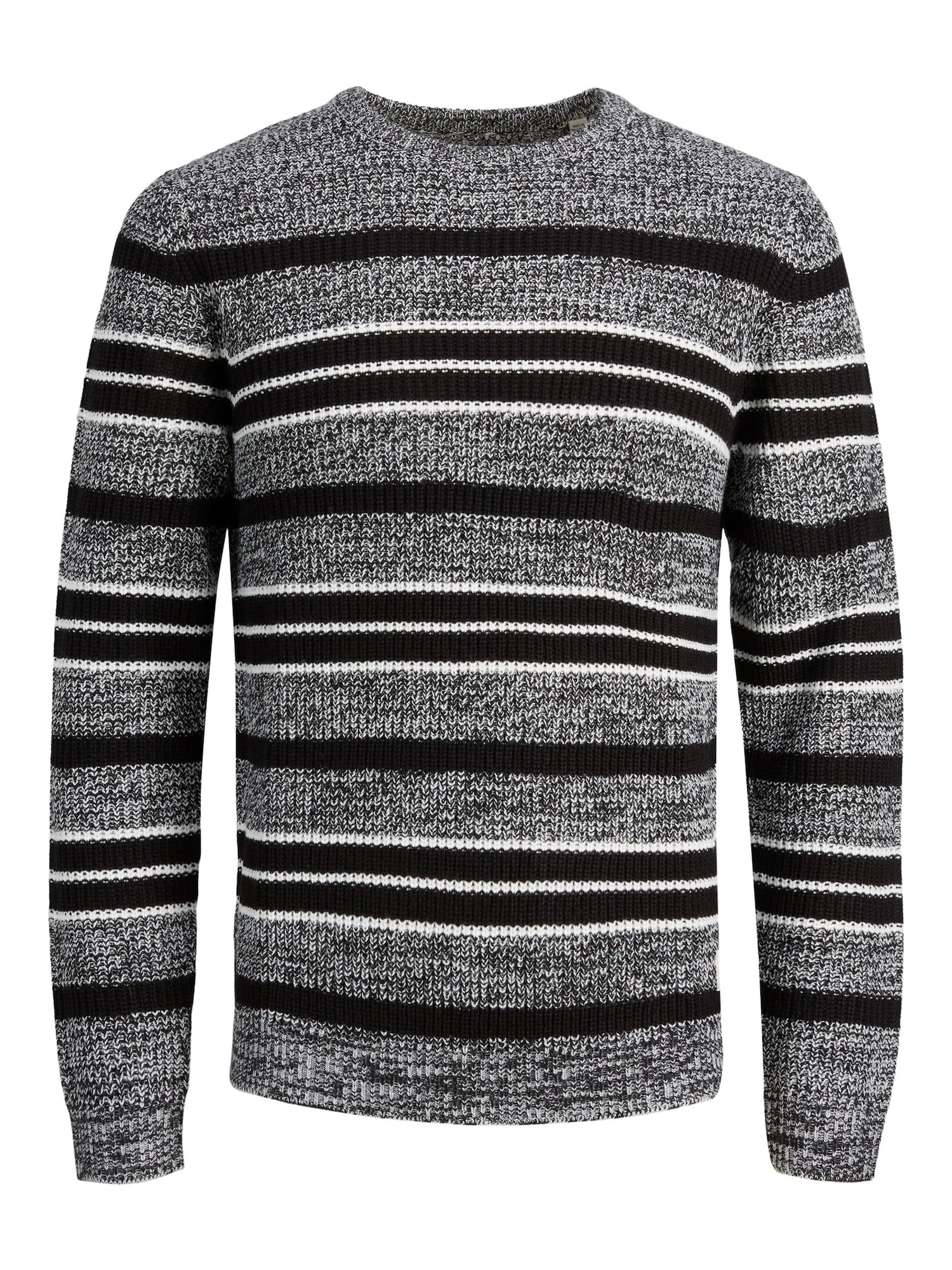 JACK & JONES Pulover  pegasto siva / črna / bela