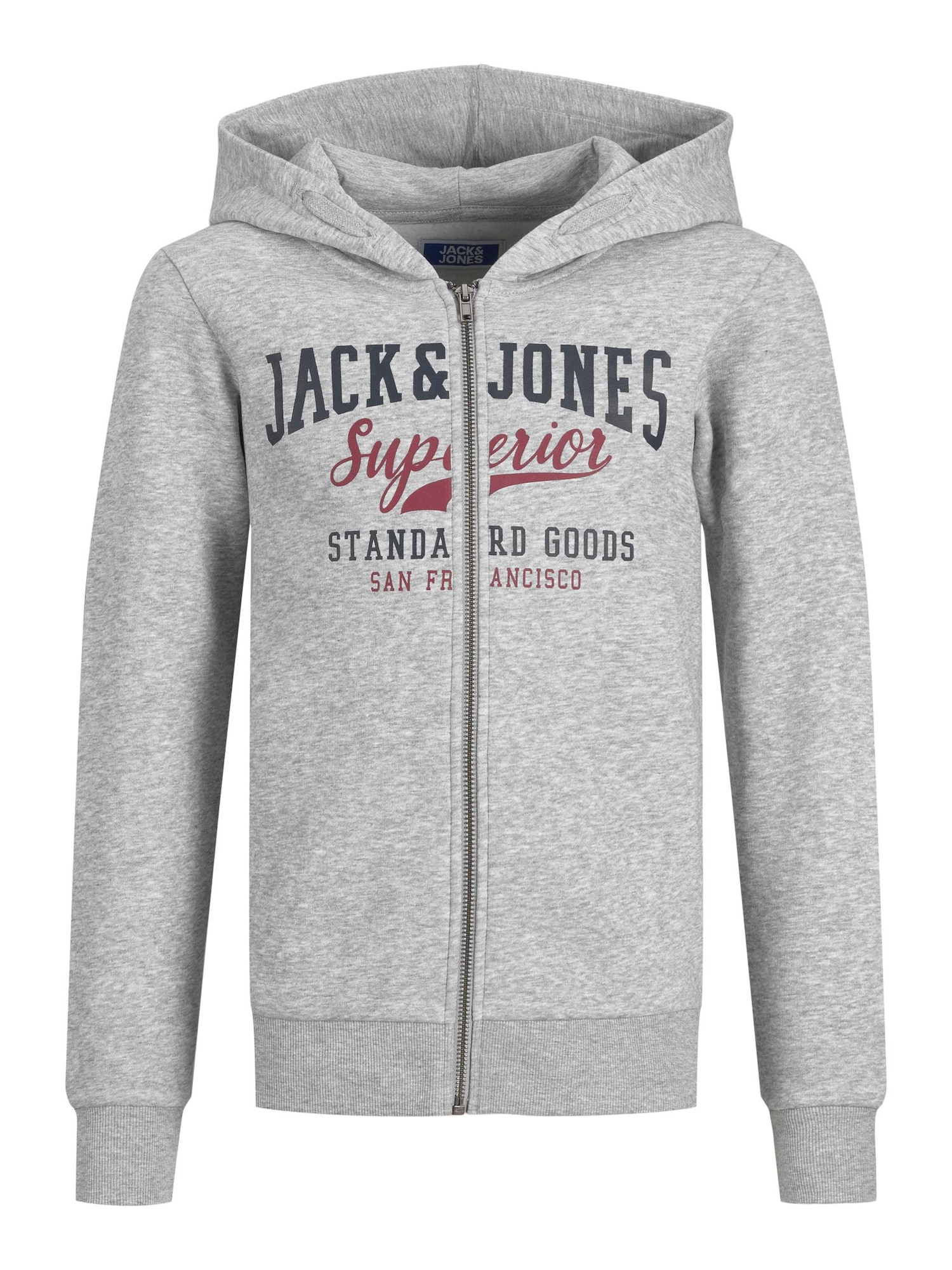Jack & Jones Junior Jopa na zadrgo  pegasto siva / rdeča / črna