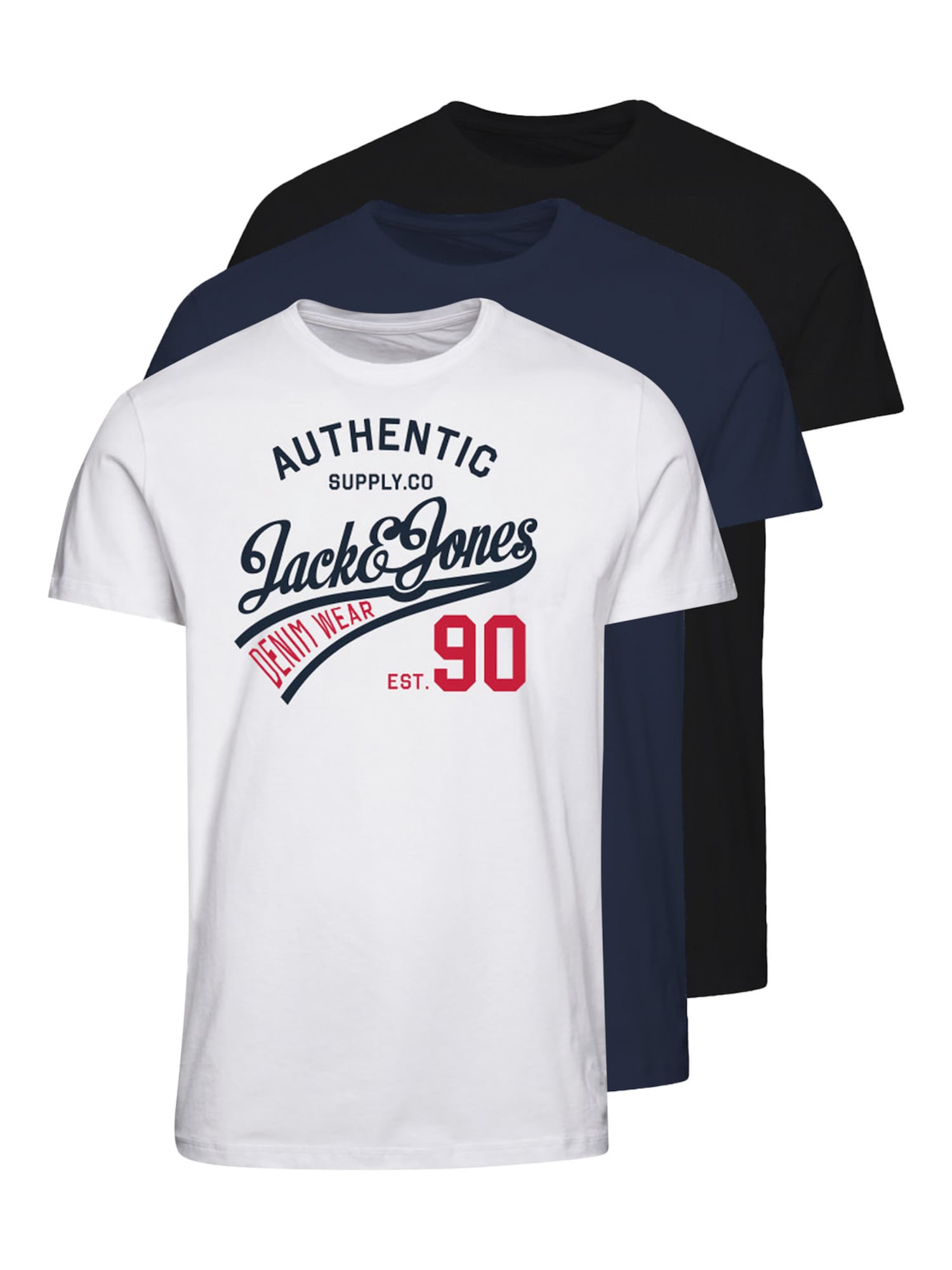 Jack & Jones Junior Majica 'Ethan'  mornarska / rdeča / črna / bela