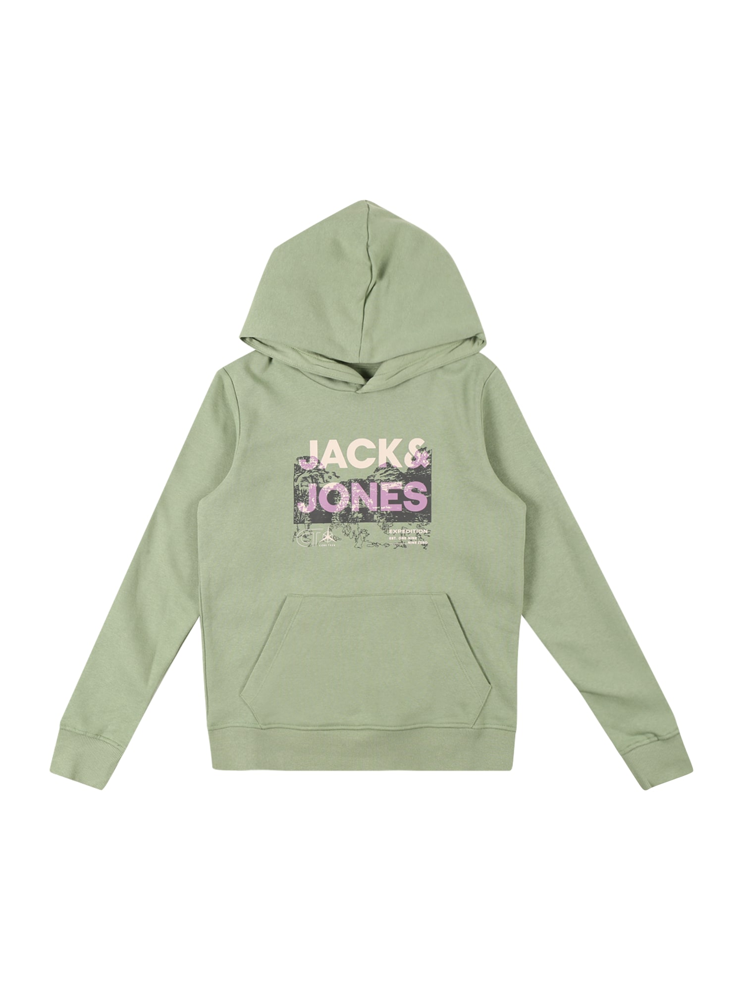 Jack & Jones Junior Majica 'TREK'  bež / svetlo zelena / lila / črna