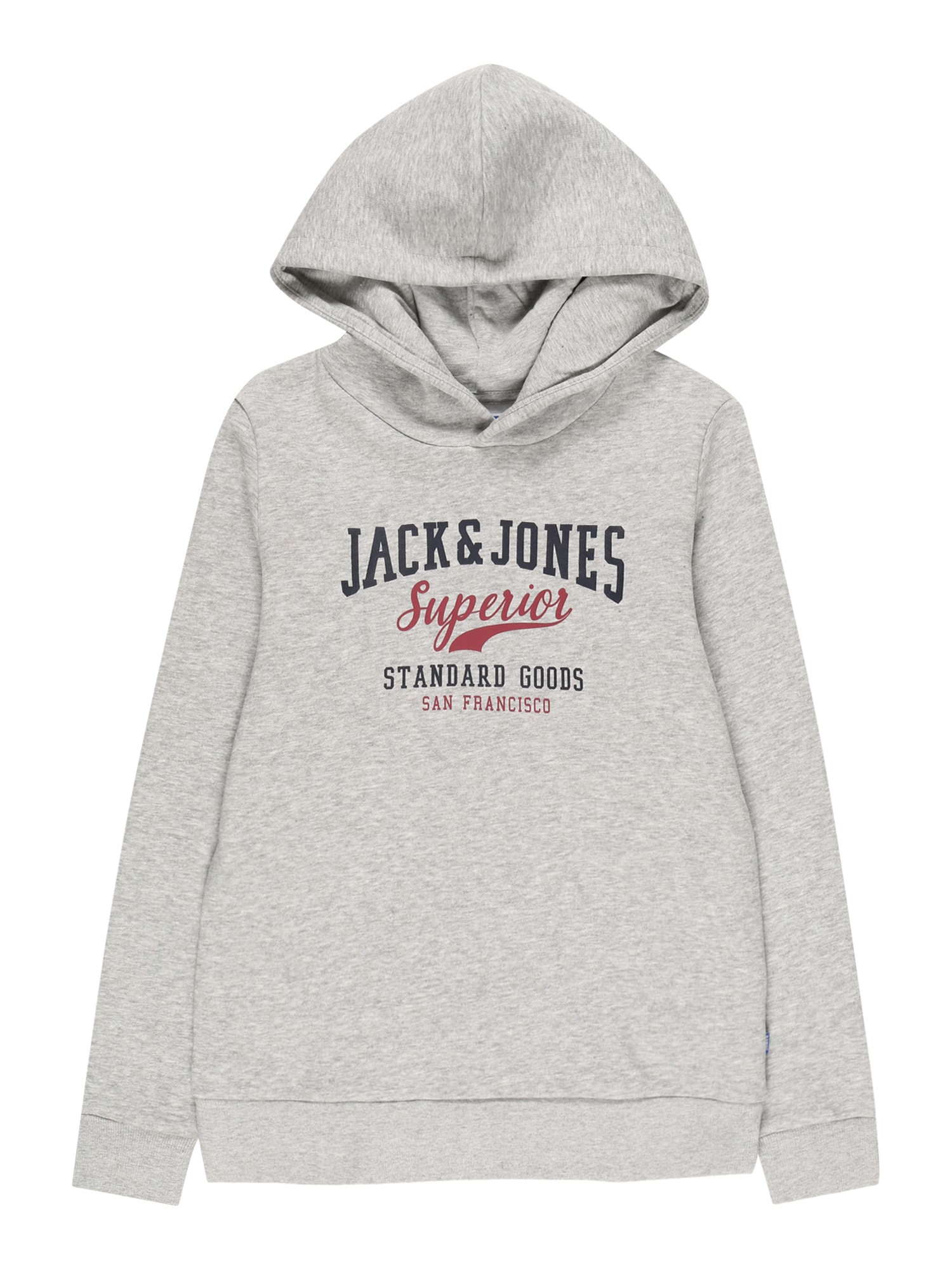 Jack & Jones Junior Majica  temno modra / pegasto siva / vinsko rdeča