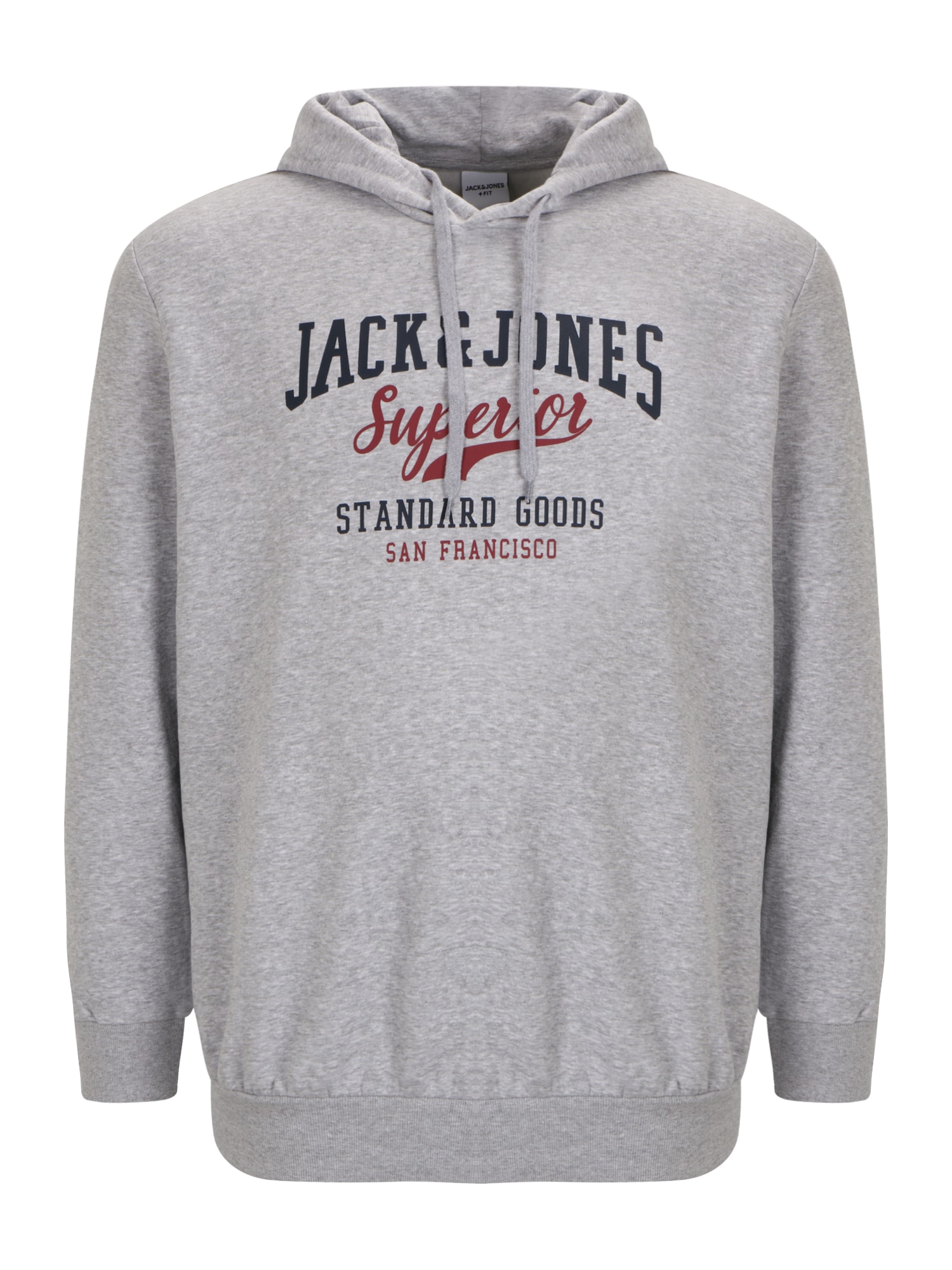 Jack & Jones Plus Majica  mornarska / pegasto siva / ognjeno rdeča