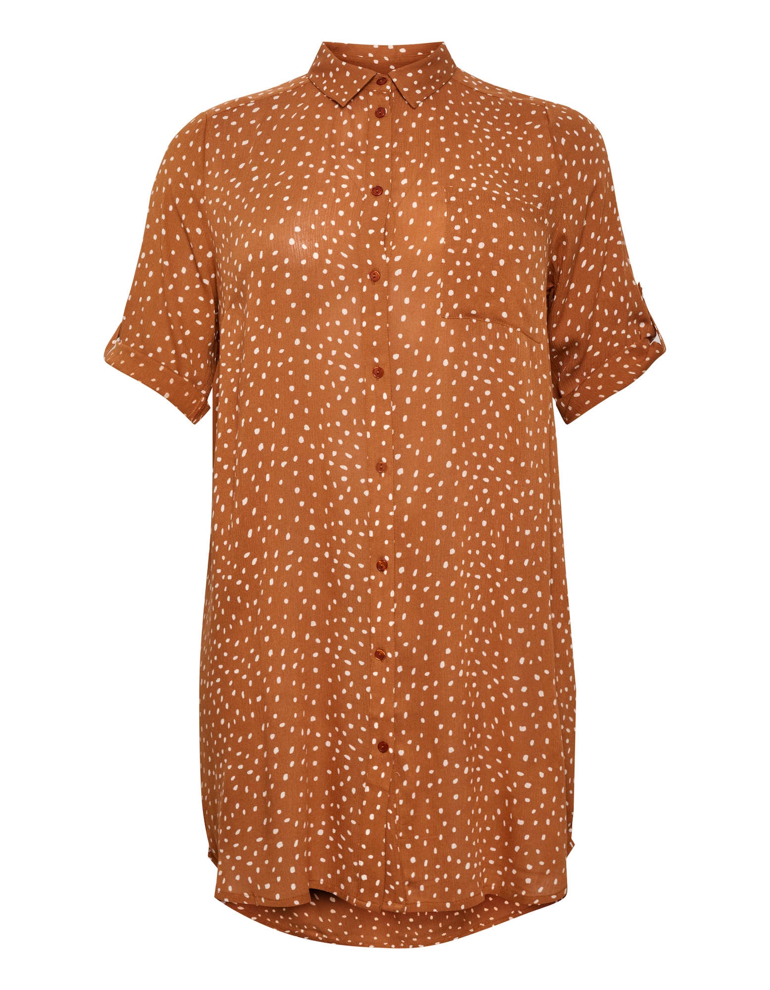 KAFFE CURVE Bluza  pastelno oranžna / bela