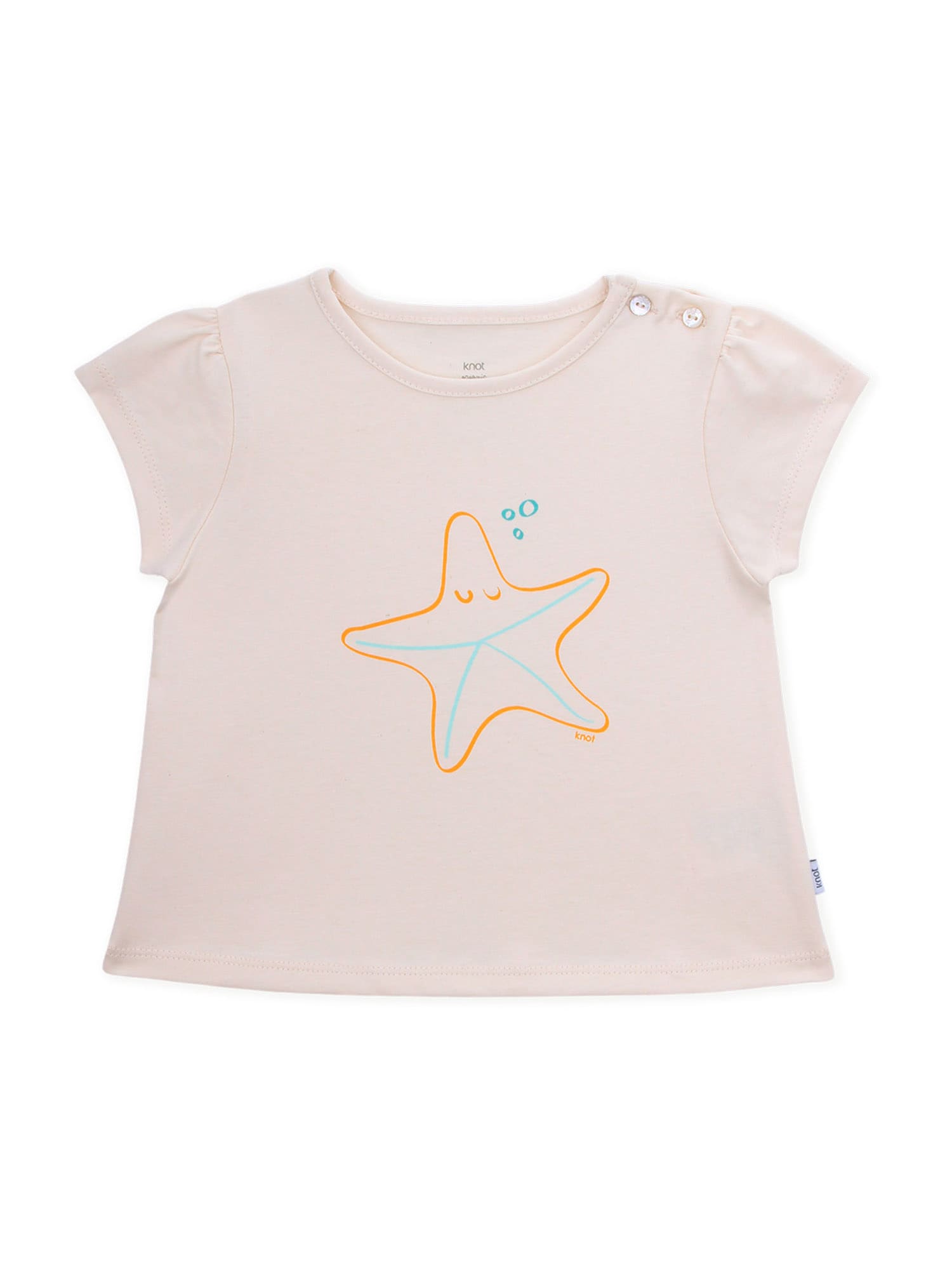 KNOT Majica 'Starfish'  bež / voda / oranžna