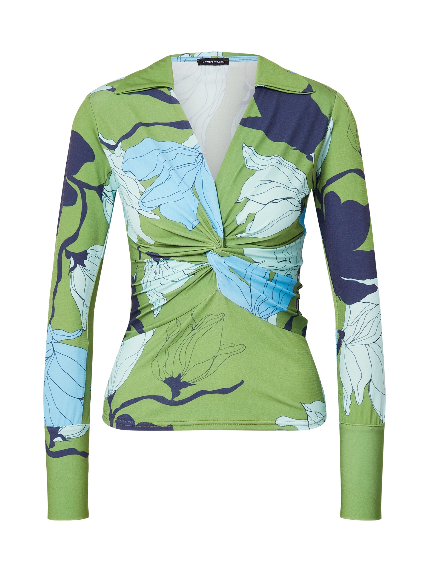 Karen Millen Majica  mornarska / svetlo modra / meta / jabolko