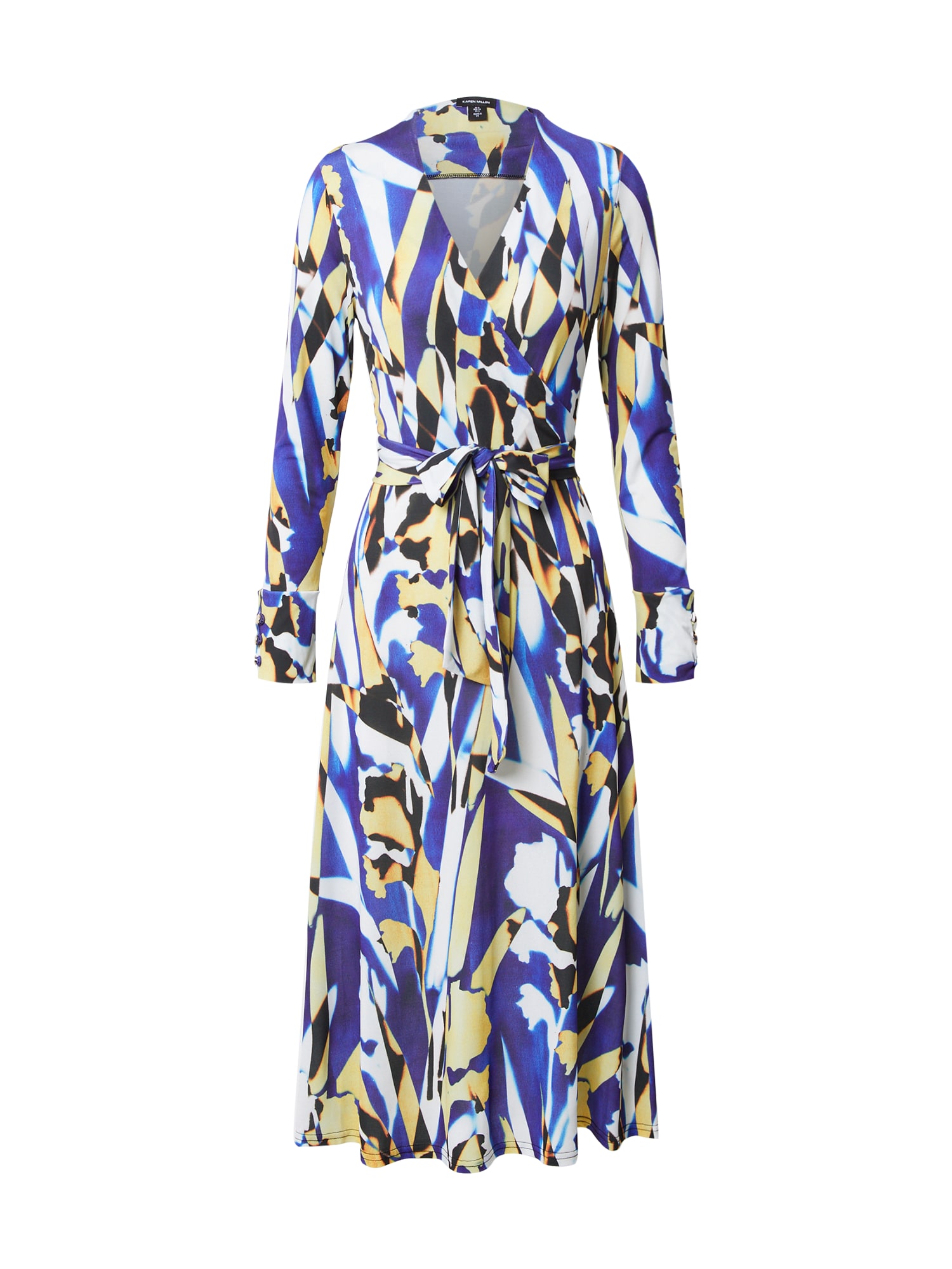Karen Millen Obleka  modra / rumena / črna / bela
