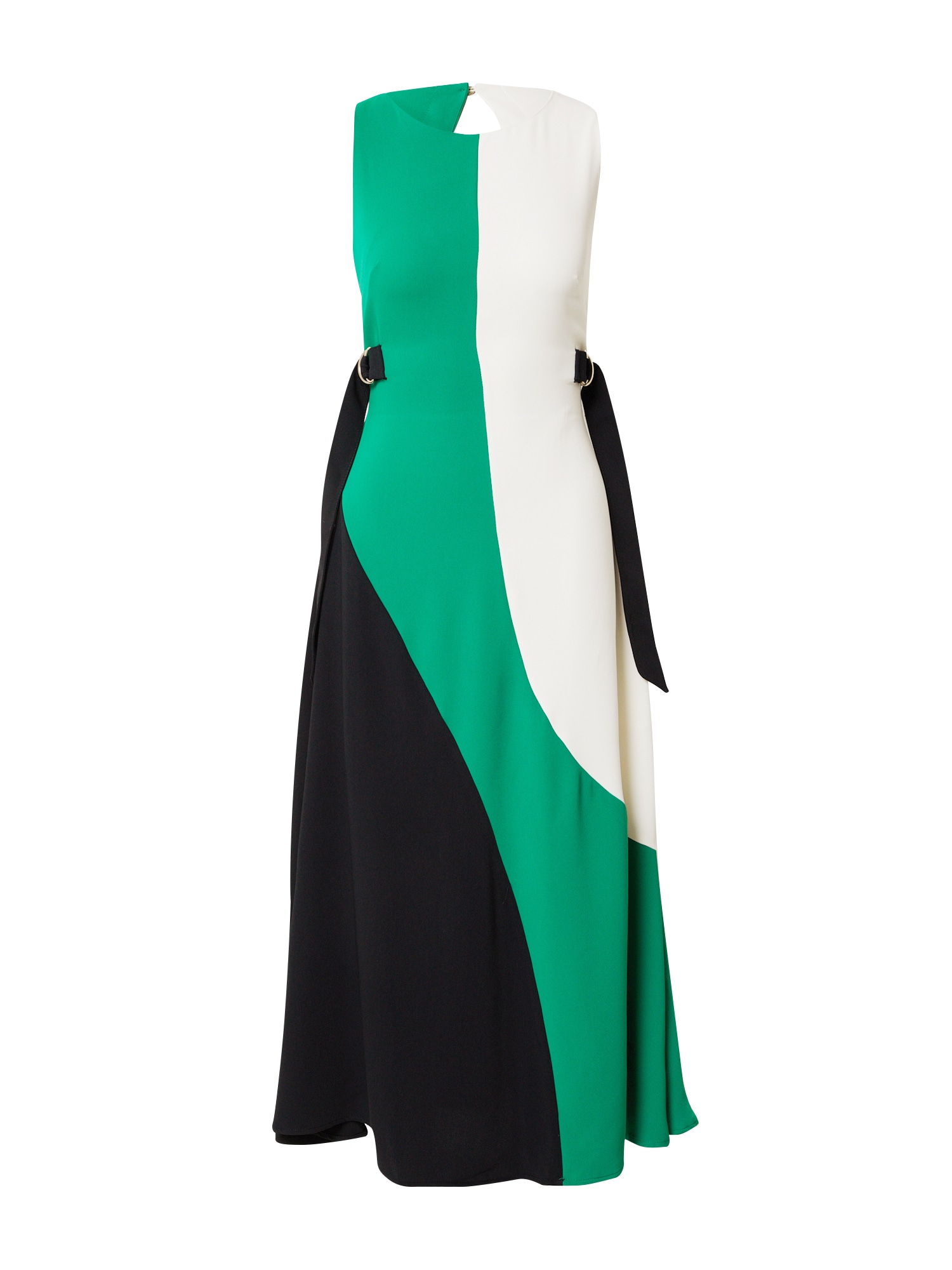 Karen Millen Obleka  zelena / črna / off-bela