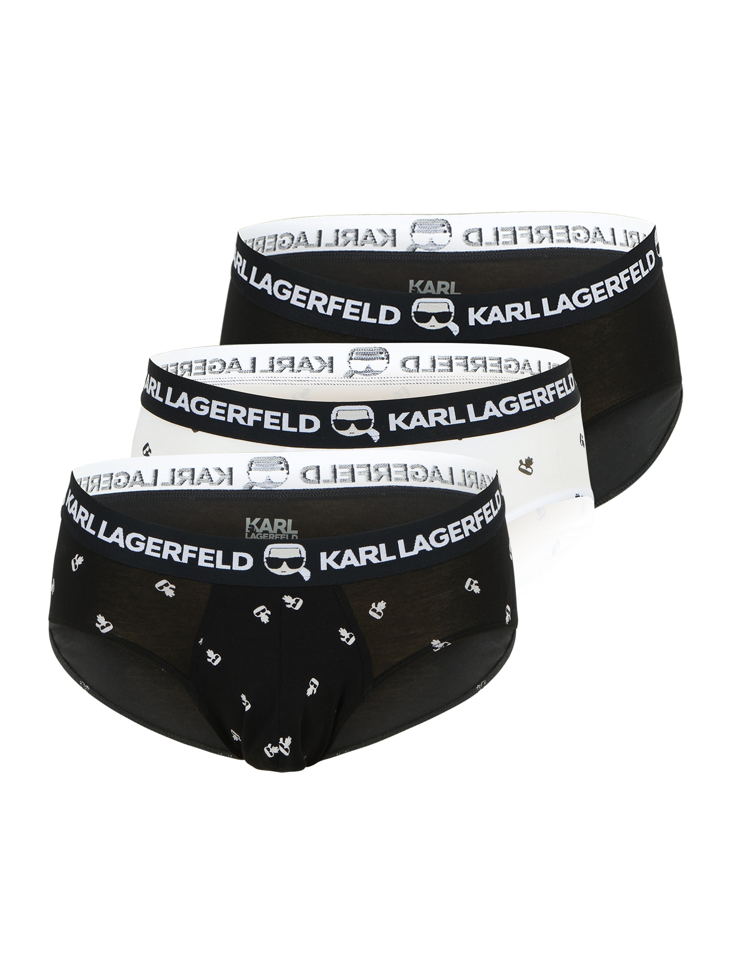 Karl Lagerfeld Spodnje hlačke  črna / off-bela