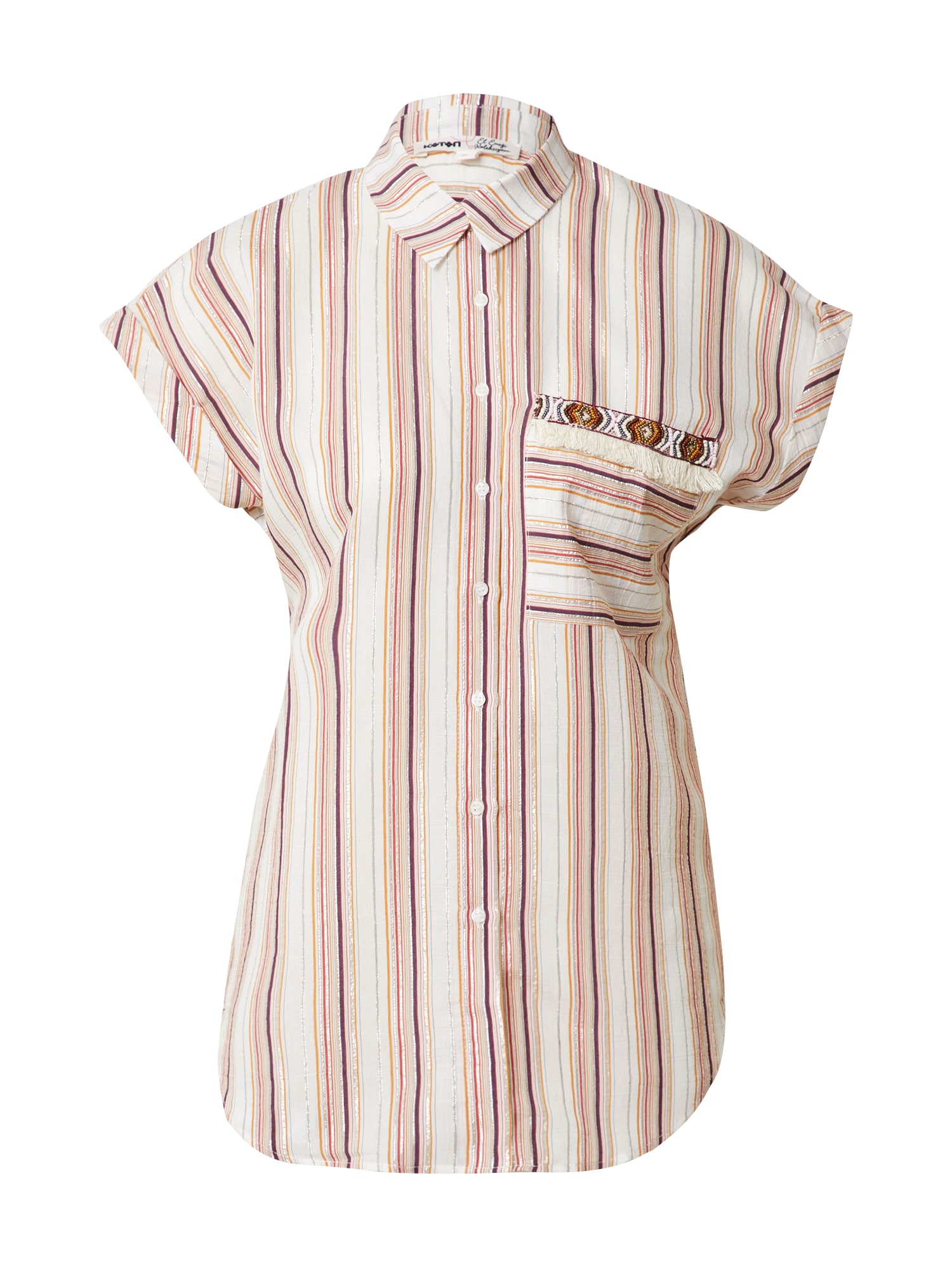 Koton Bluza  rjava / lila / srebrna / bela