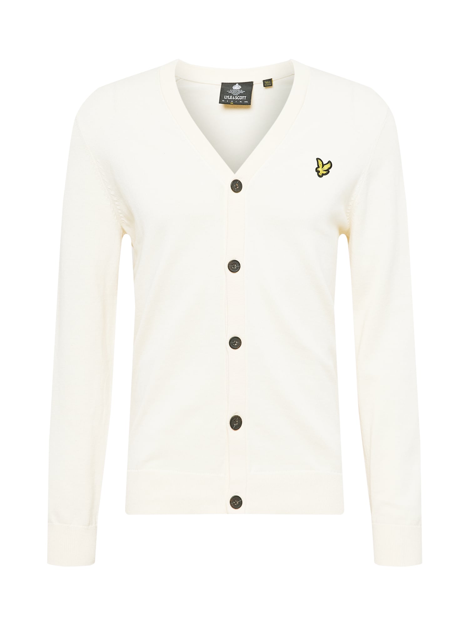 Lyle & Scott Pletena jopa  rumena / črna / off-bela