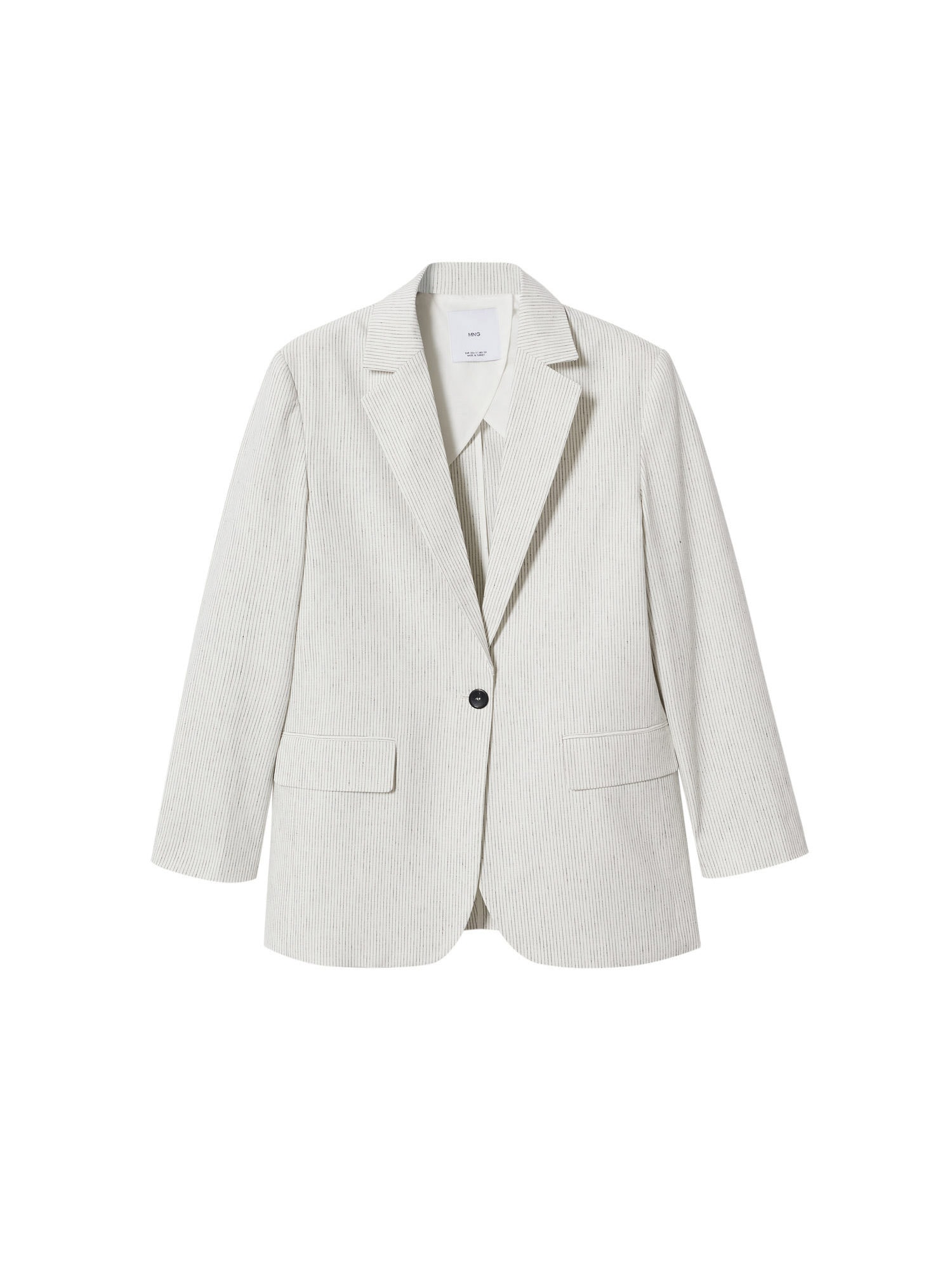 MANGO Blazer 'Sherlock'  črna / off-bela