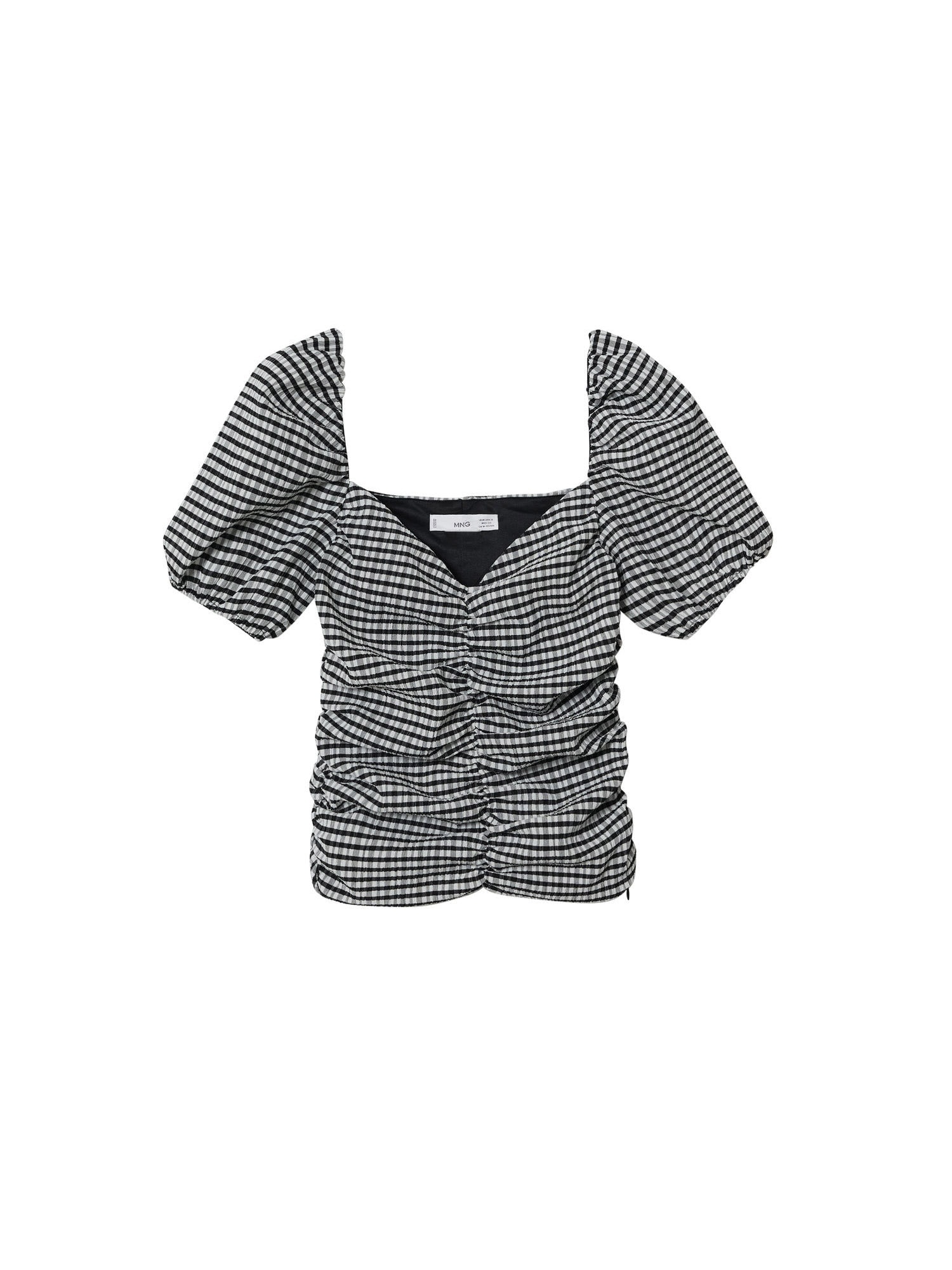 MANGO Bluza 'GIGI'  siva / črna / bela