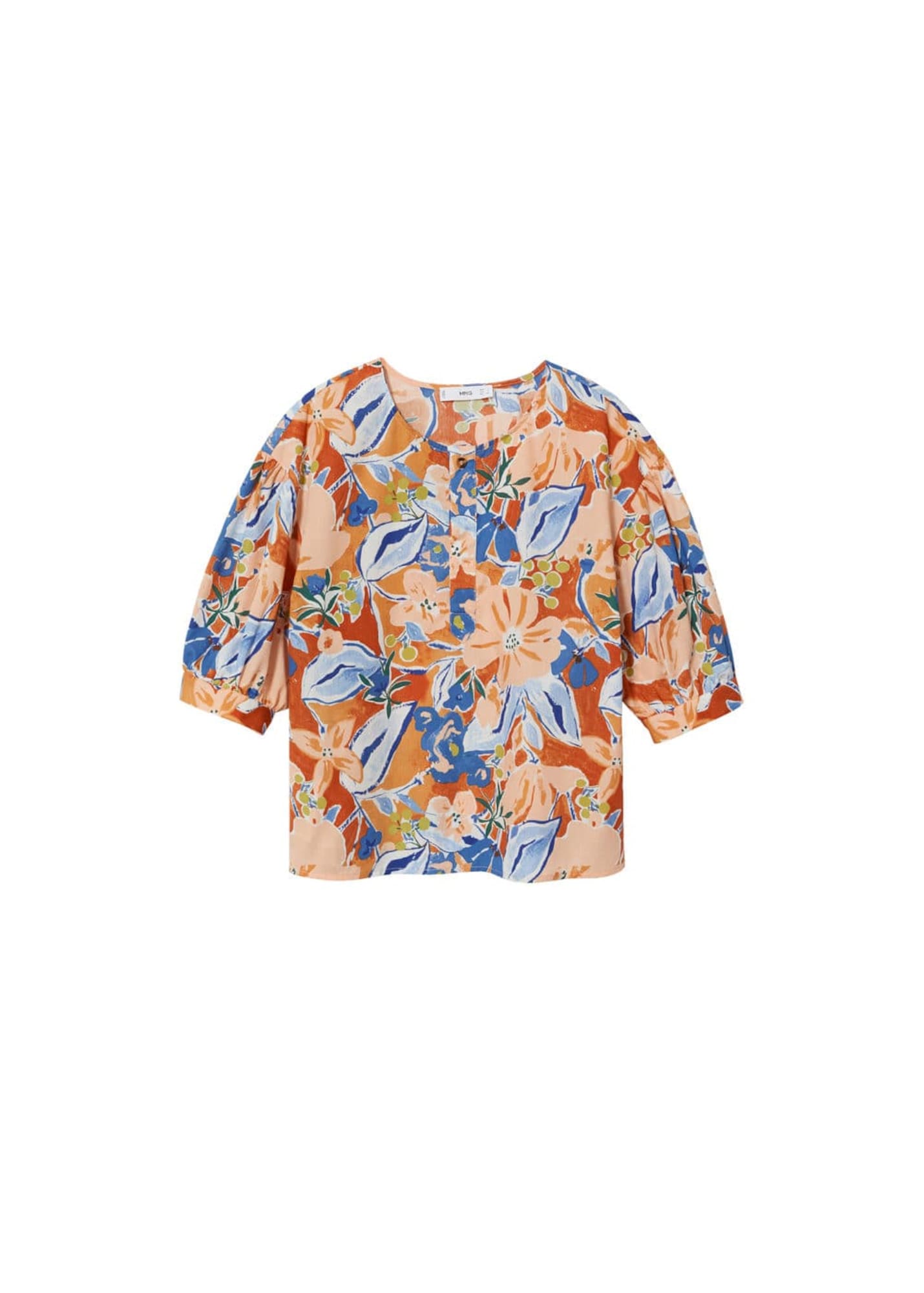 MANGO Bluza 'Isla'  modra / zelena / oranžna / bela