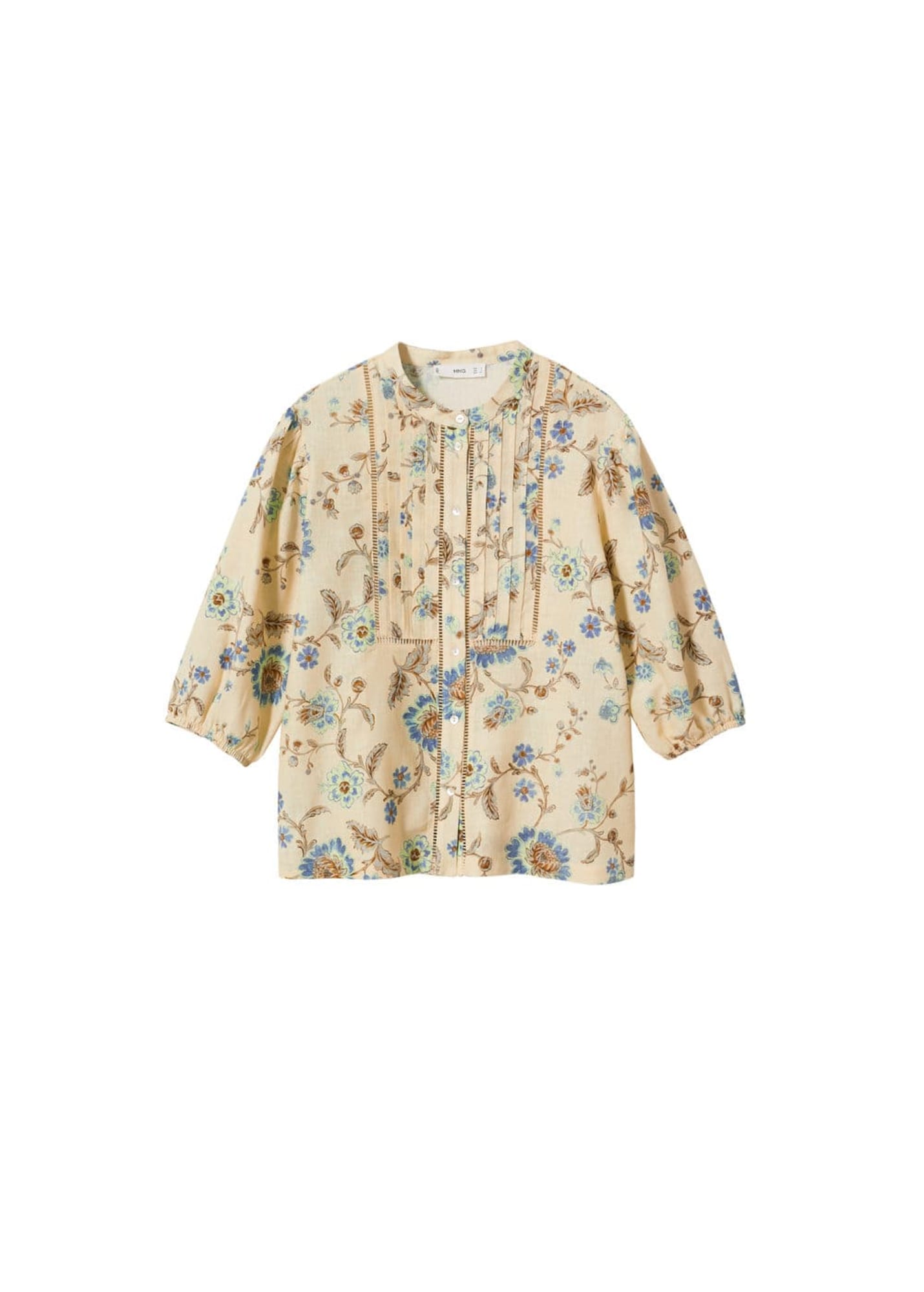 MANGO Bluza 'Vanesa'  nude / modra / rjava / pastelno zelena