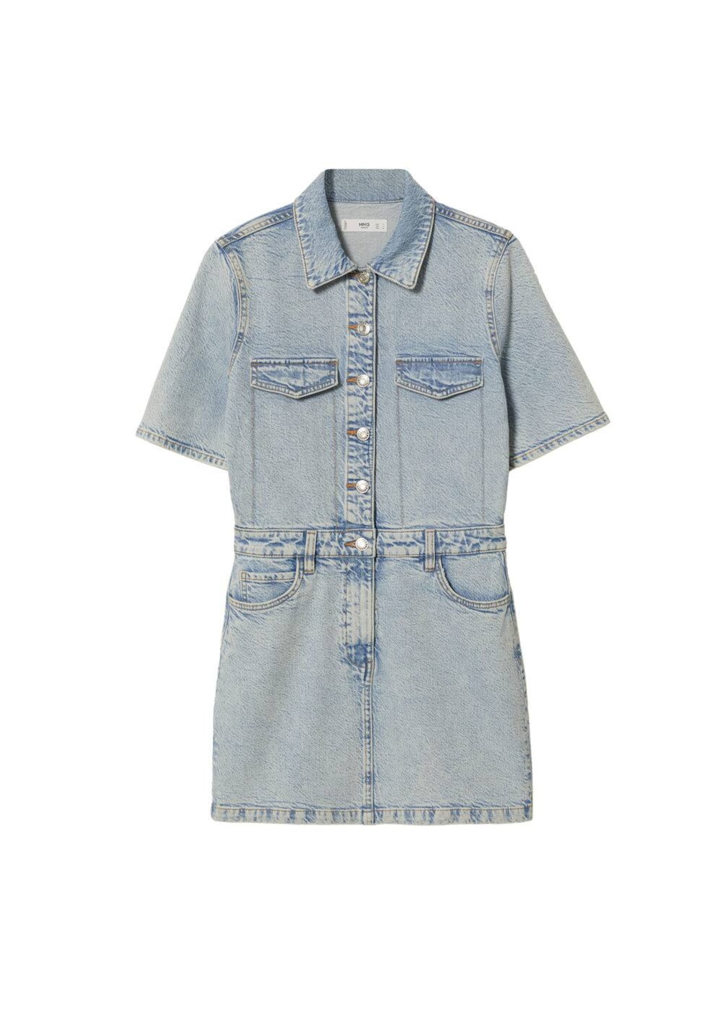 MANGO Dolga srajca  moder denim