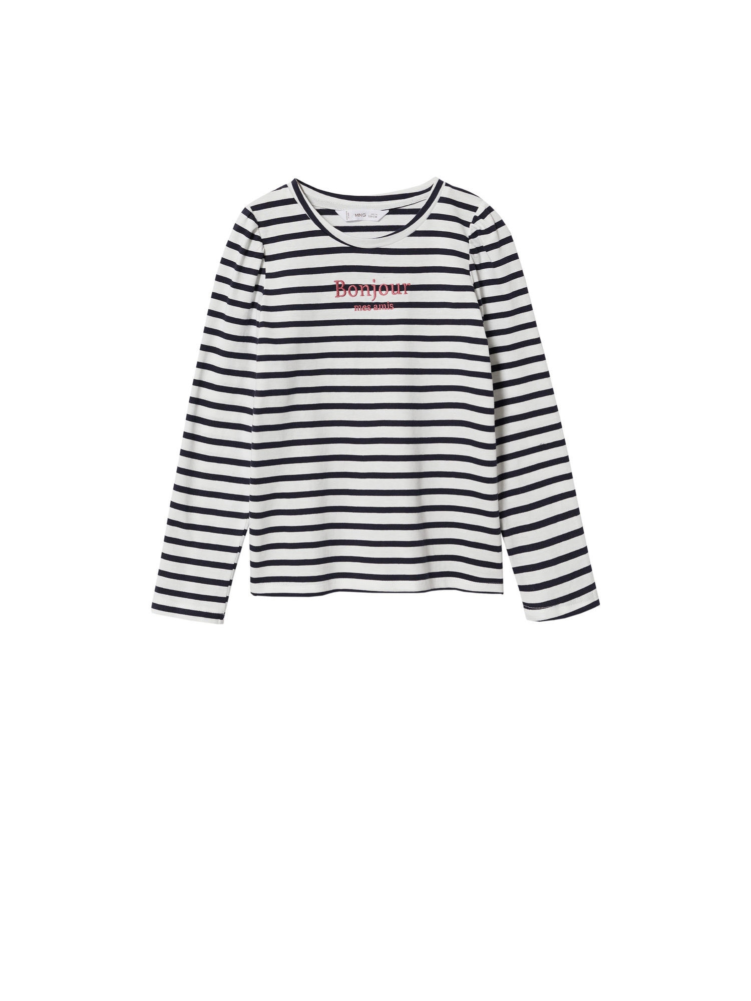 MANGO KIDS Majica 'Bonjour'  roza / črna / off-bela