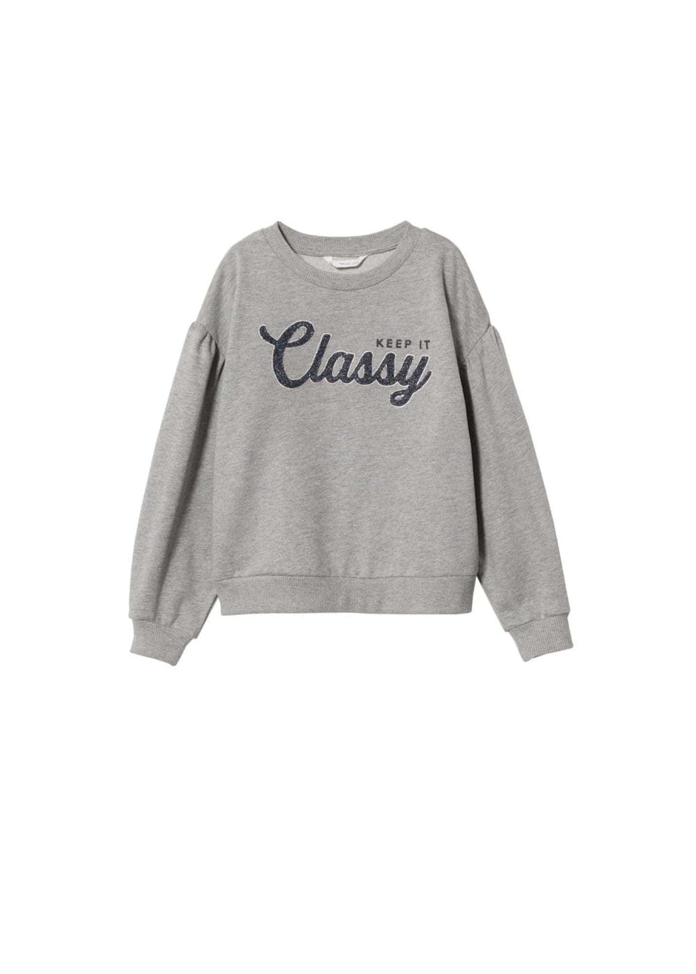 MANGO KIDS Majica 'Classy'  temno siva / pegasto siva