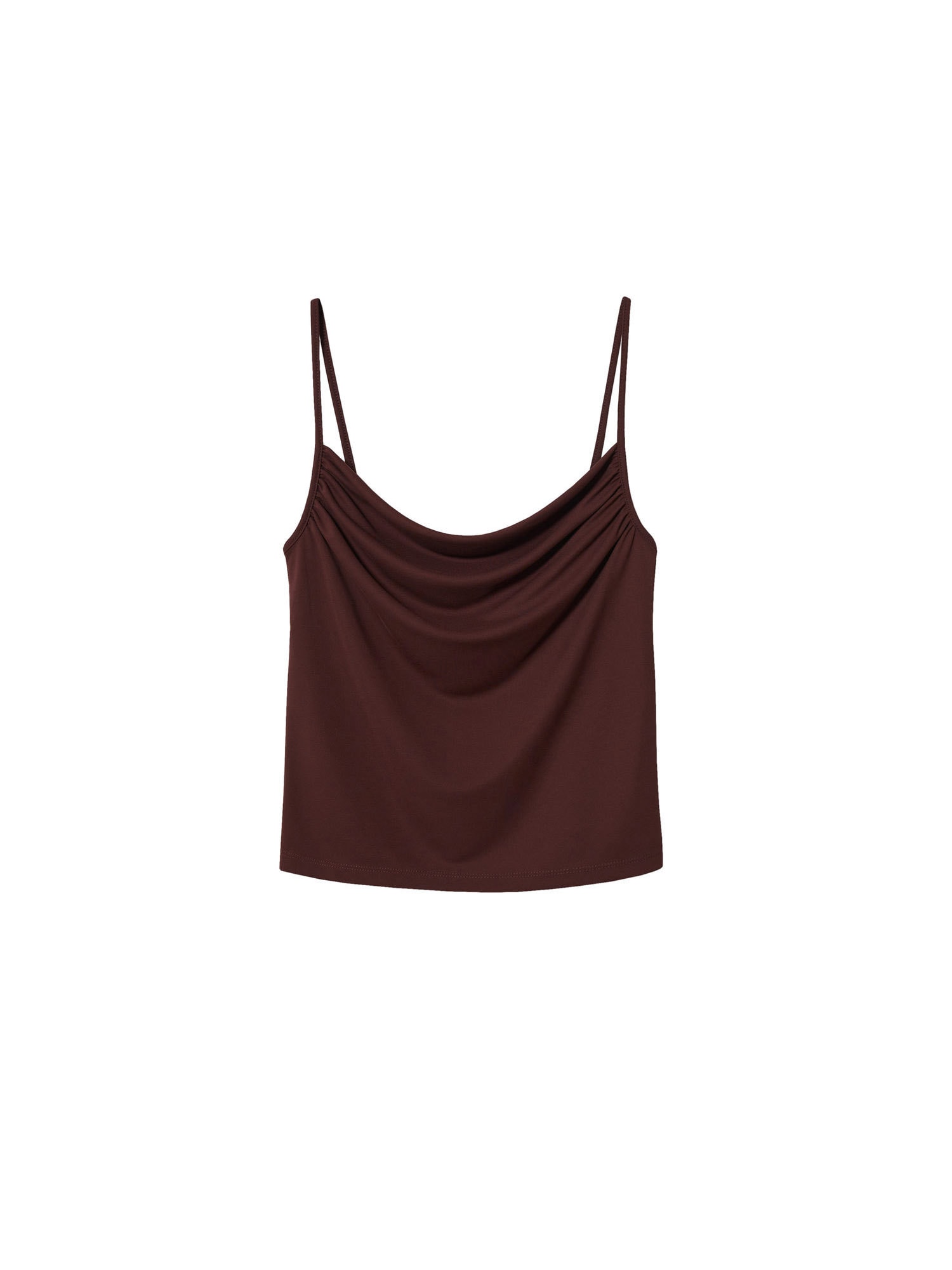 MANGO Top 'CHEKI'  temno rjava