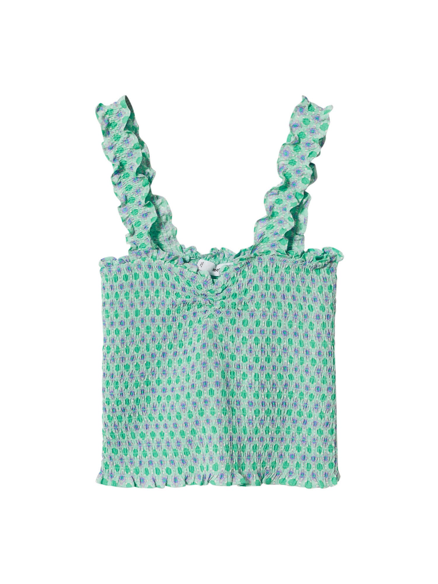 MANGO Top 'KISS'  pastelno zelena / mešane barve