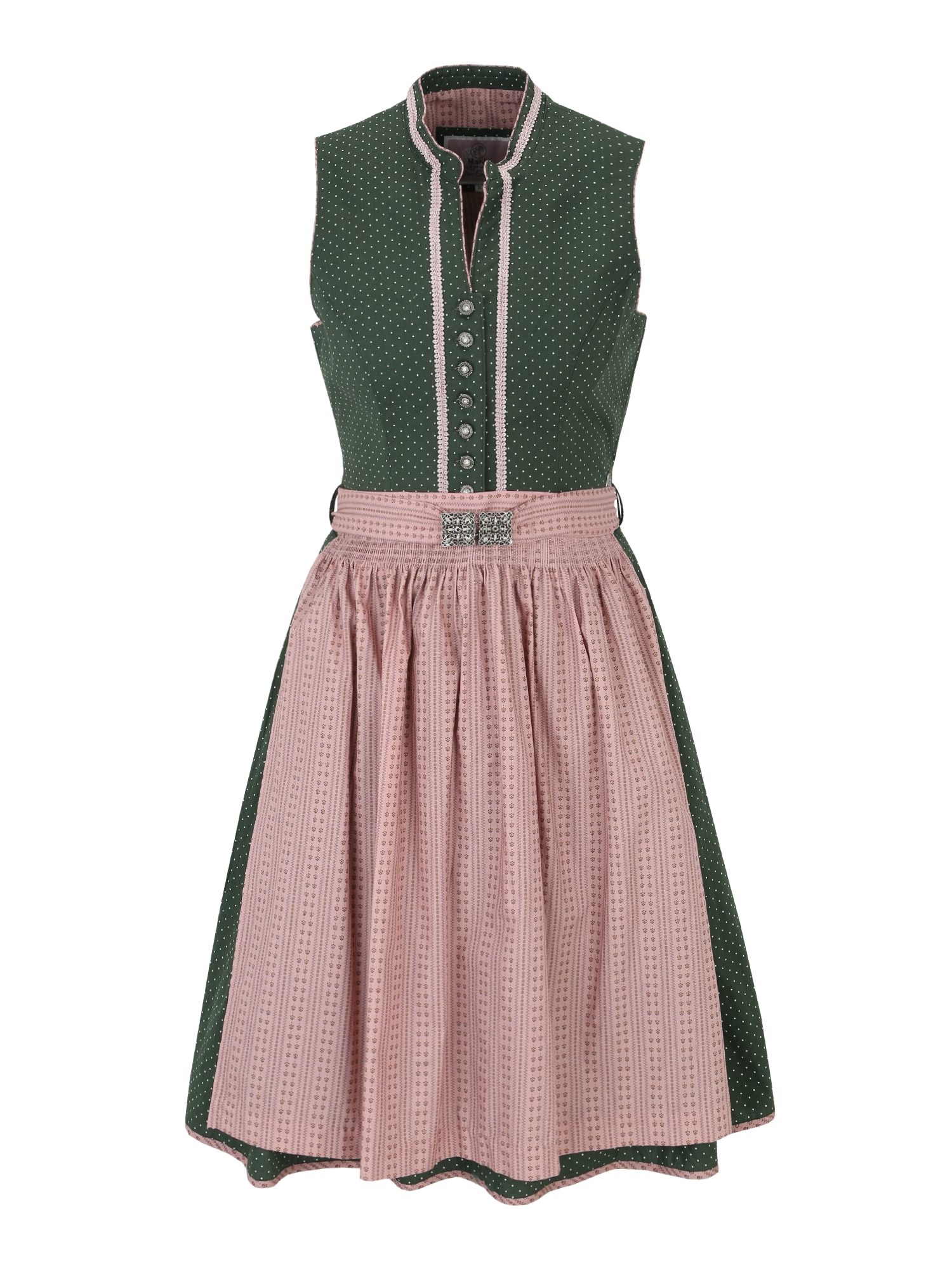 MARJO Dirndl 'Coralie'  temno zelena / roza