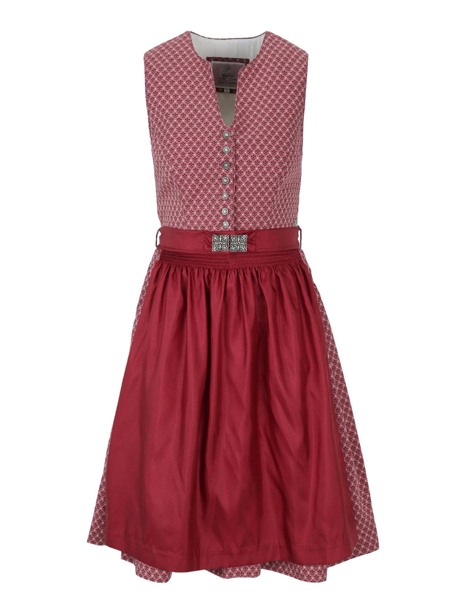 MARJO Dirndl 'Karine'  roza / rdeča / bela