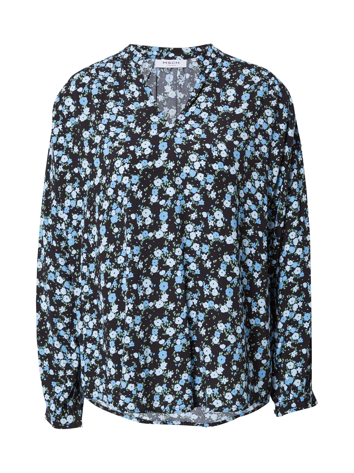 MOSS COPENHAGEN Bluza 'Kalika Jalina'  nočno modra / svetlo modra / zelena